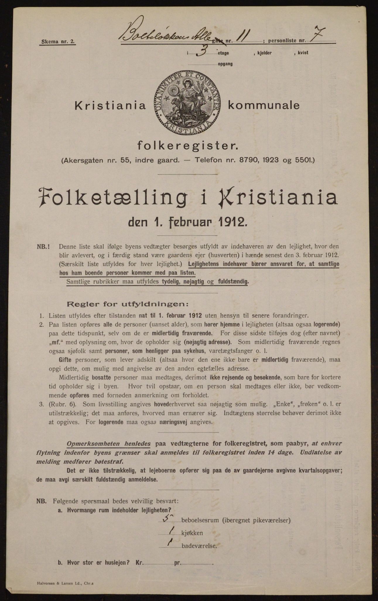 OBA, Kommunal folketelling 1.2.1912 for Kristiania, 1912, s. 7553