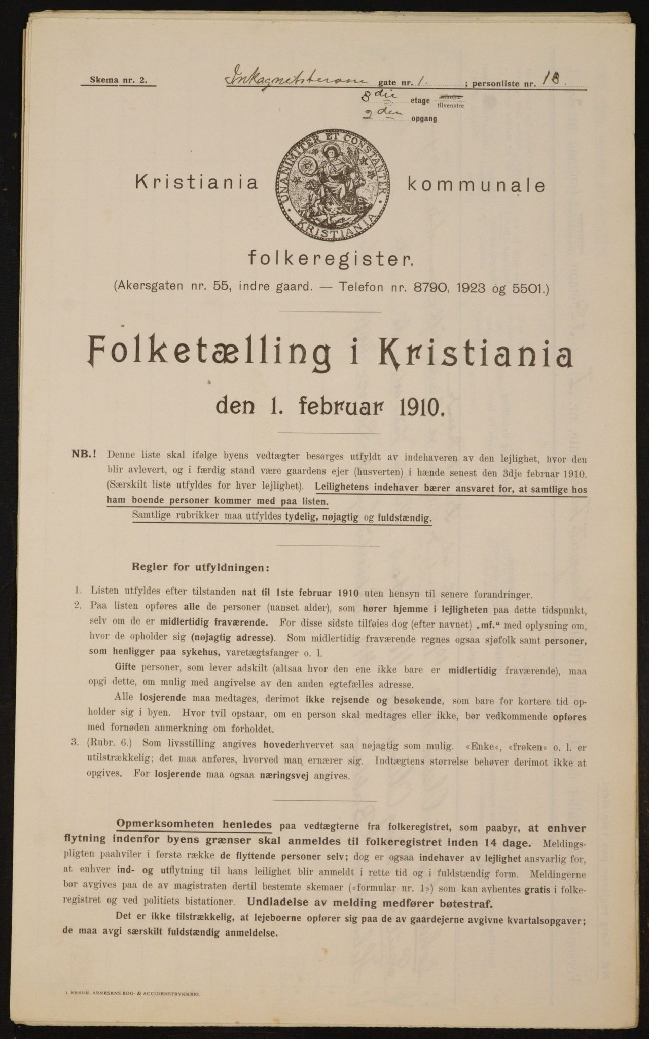 OBA, Kommunal folketelling 1.2.1910 for Kristiania, 1910, s. 43324