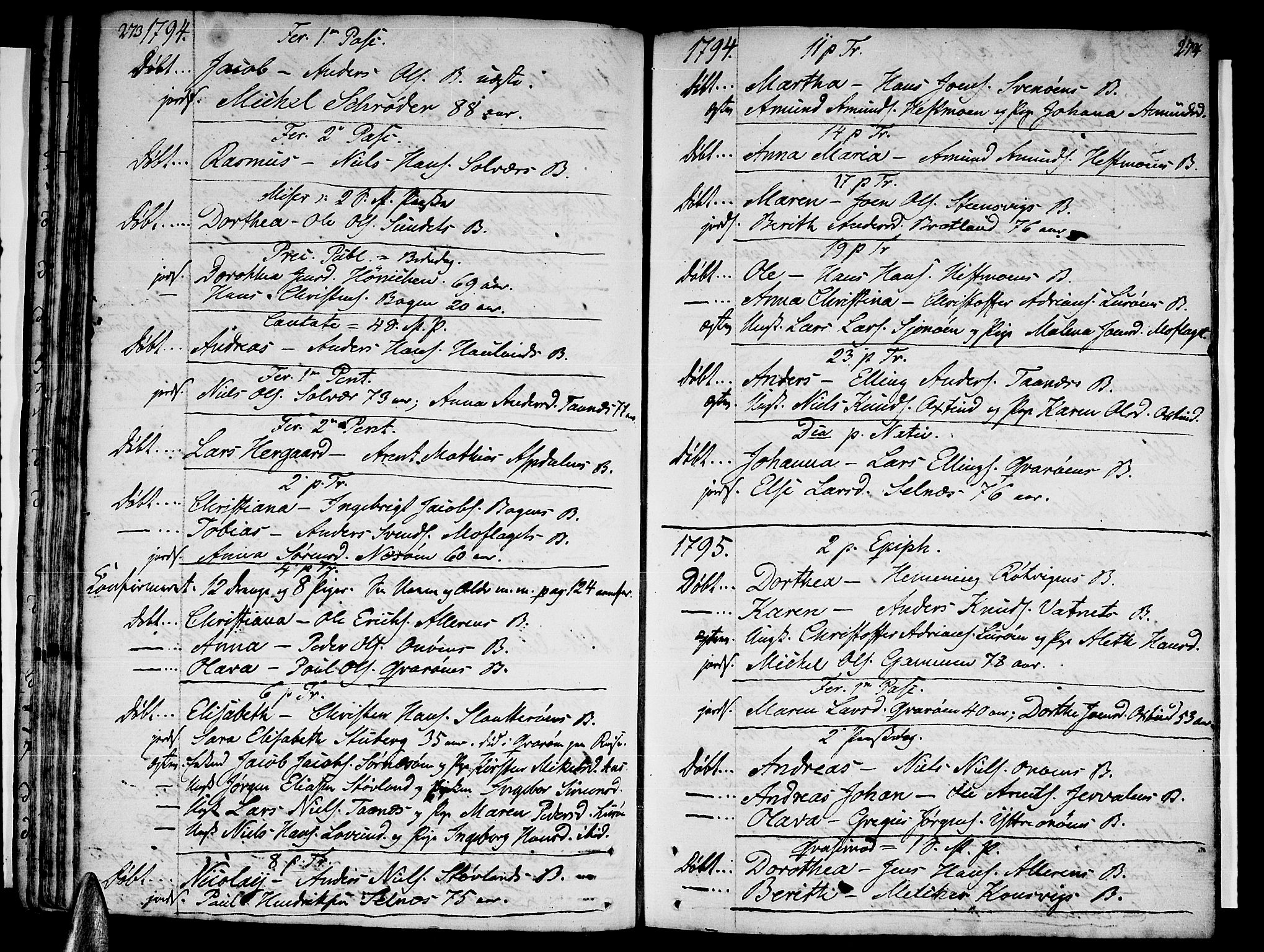 Ministerialprotokoller, klokkerbøker og fødselsregistre - Nordland, AV/SAT-A-1459/839/L0563: Ministerialbok nr. 839A01 /1, 1767-1824, s. 273-274