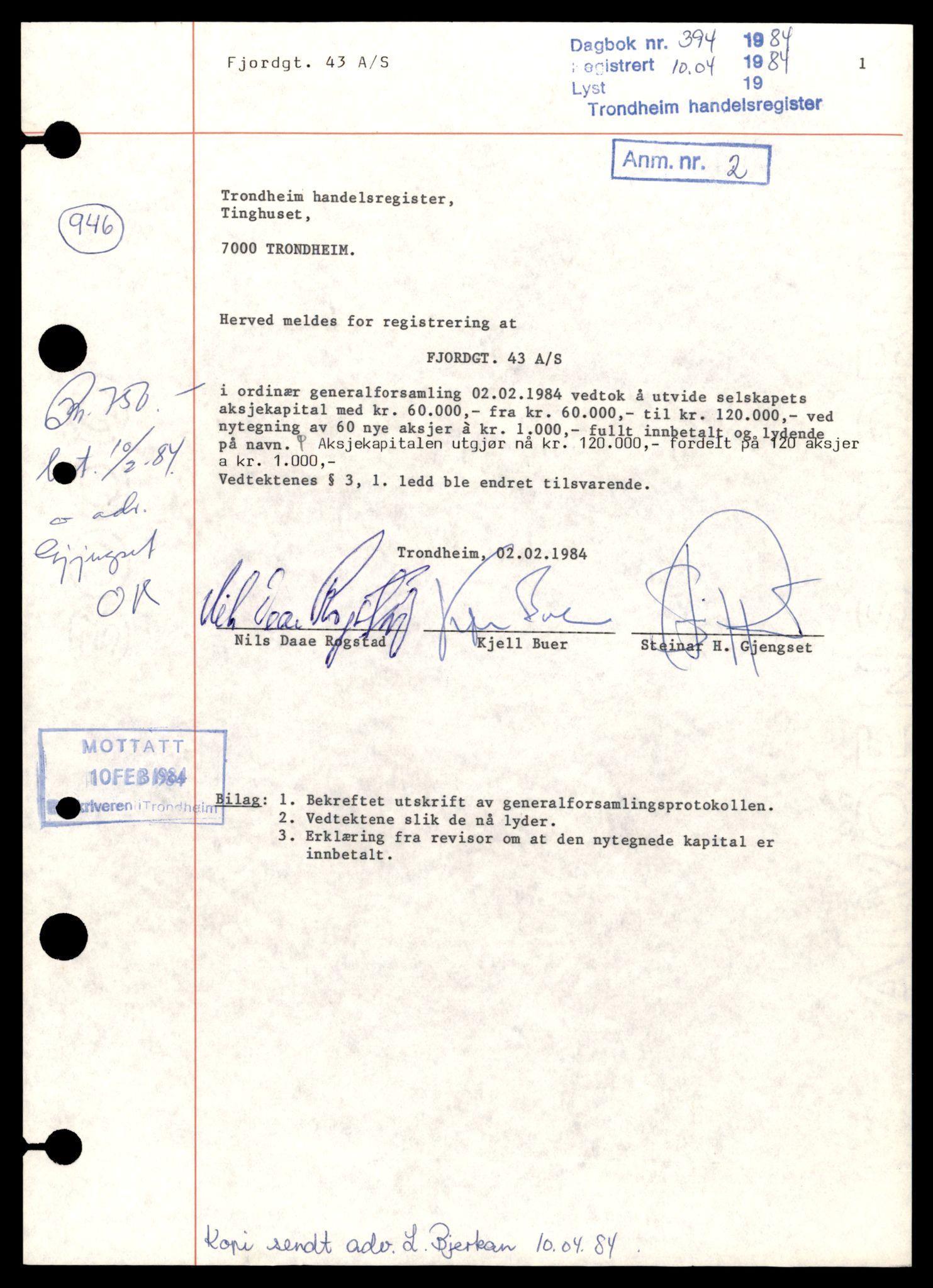Trondheim byfogd, AV/SAT-A-0003/2/J/Jd/Jdd/L0016: Aksjeselskap, Fjo-Fo, 1944-1990, s. 7