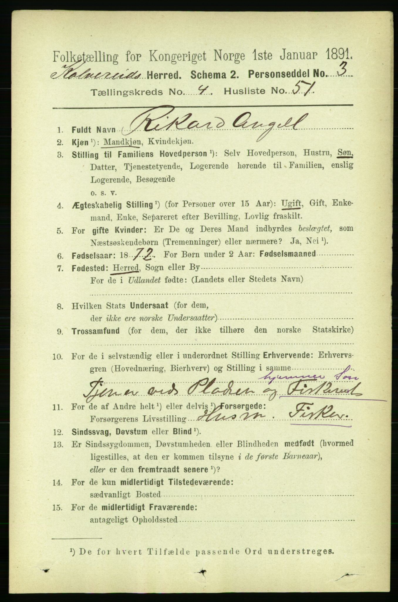 RA, Folketelling 1891 for 1752 Kolvereid herred, 1891, s. 1800