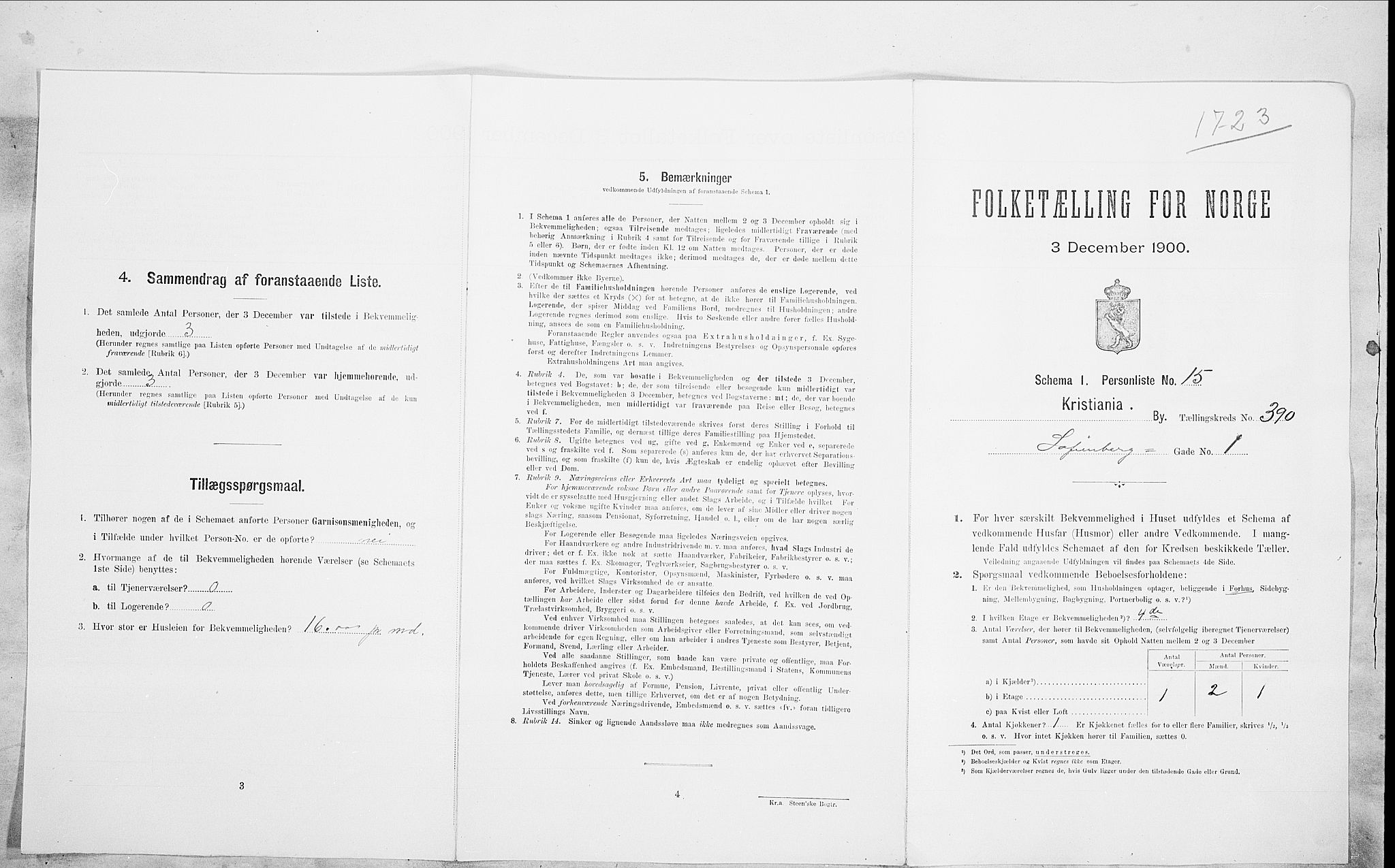 SAO, Folketelling 1900 for 0301 Kristiania kjøpstad, 1900, s. 87278