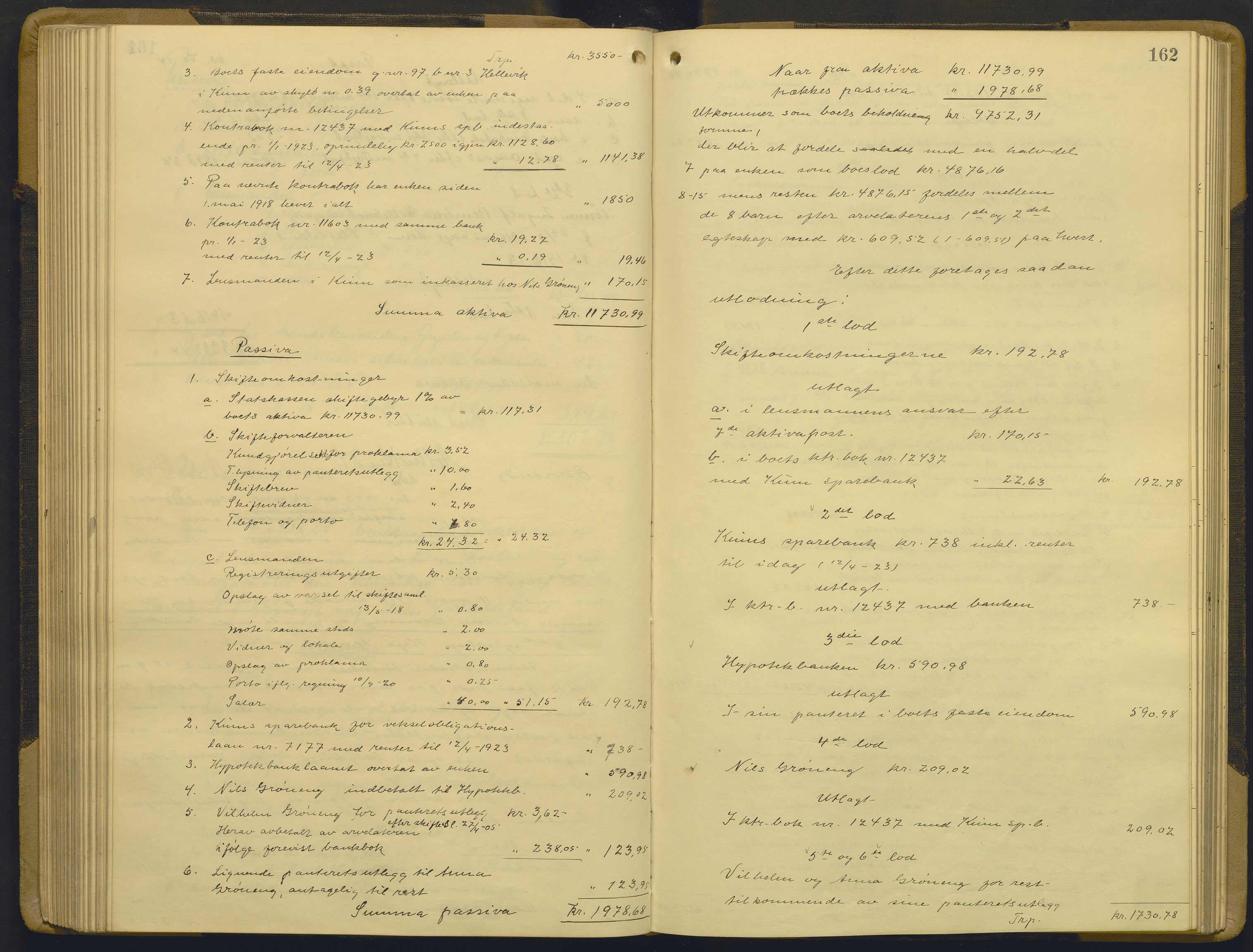 Sunnfjord tingrett, AV/SAB-A-3201/1/H/Hd/L0012: Skifteutlodningsprotokoll, 1920-1924, s. 161b-162a