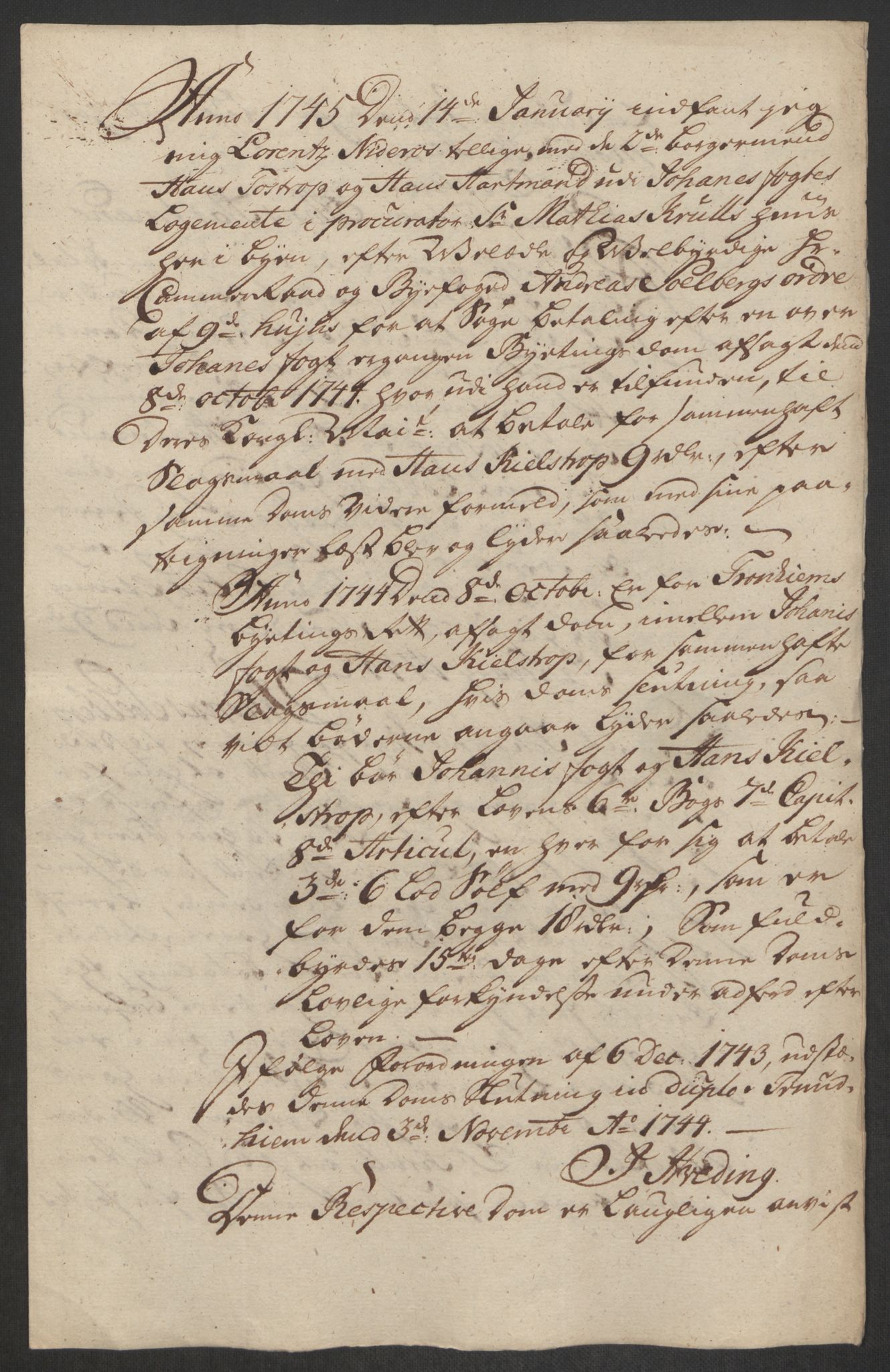 Rentekammeret inntil 1814, Reviderte regnskaper, Byregnskaper, RA/EA-4066/R/Rs/L0541: [S22] Sikt og sakefall, 1743-1746, s. 158