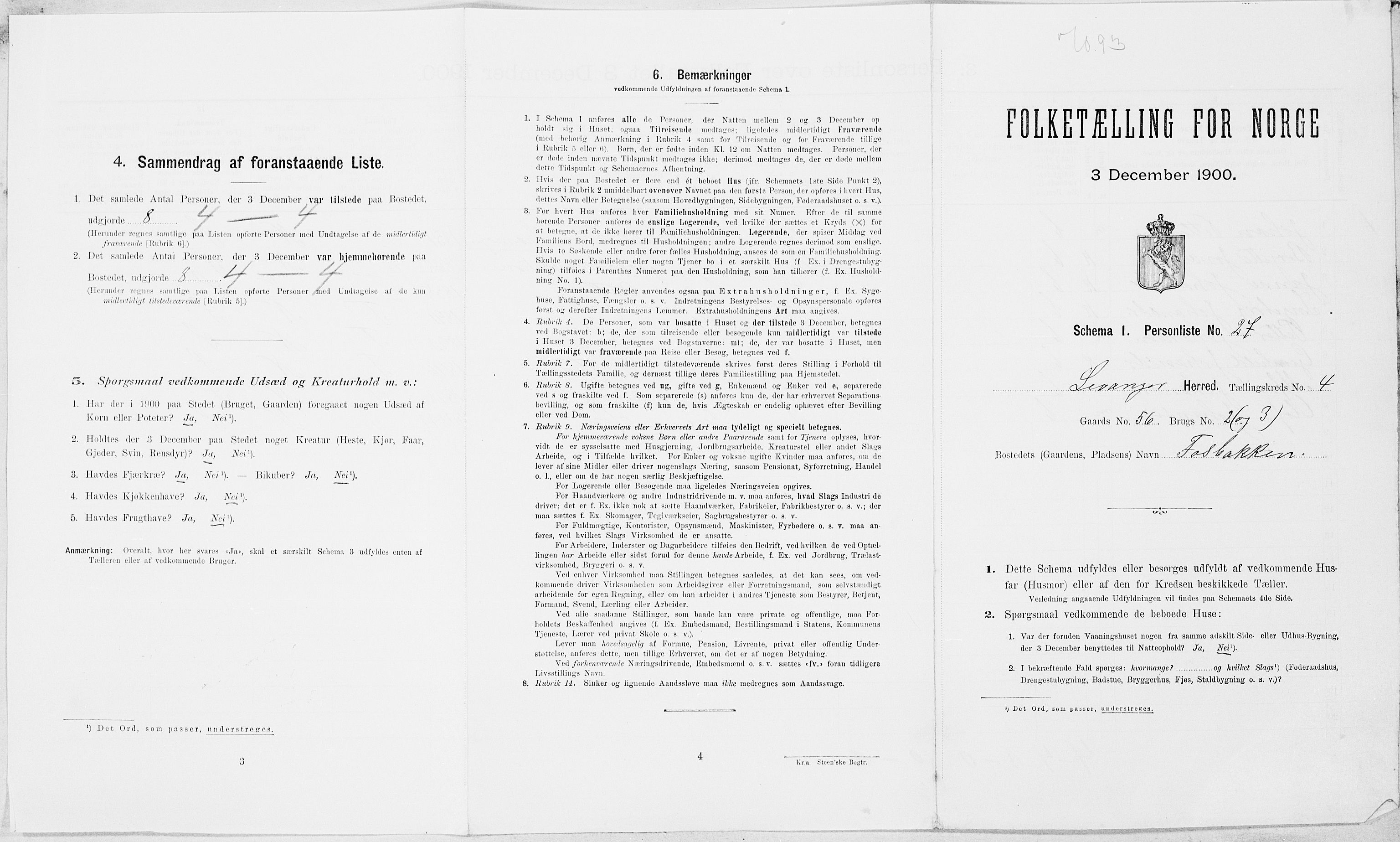 SAT, Folketelling 1900 for 1720 Levanger herred, 1900, s. 661