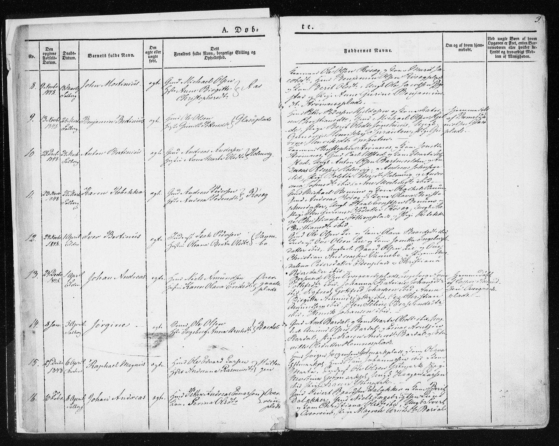 Ministerialprotokoller, klokkerbøker og fødselsregistre - Nord-Trøndelag, SAT/A-1458/741/L0393: Ministerialbok nr. 741A07, 1849-1863, s. 3