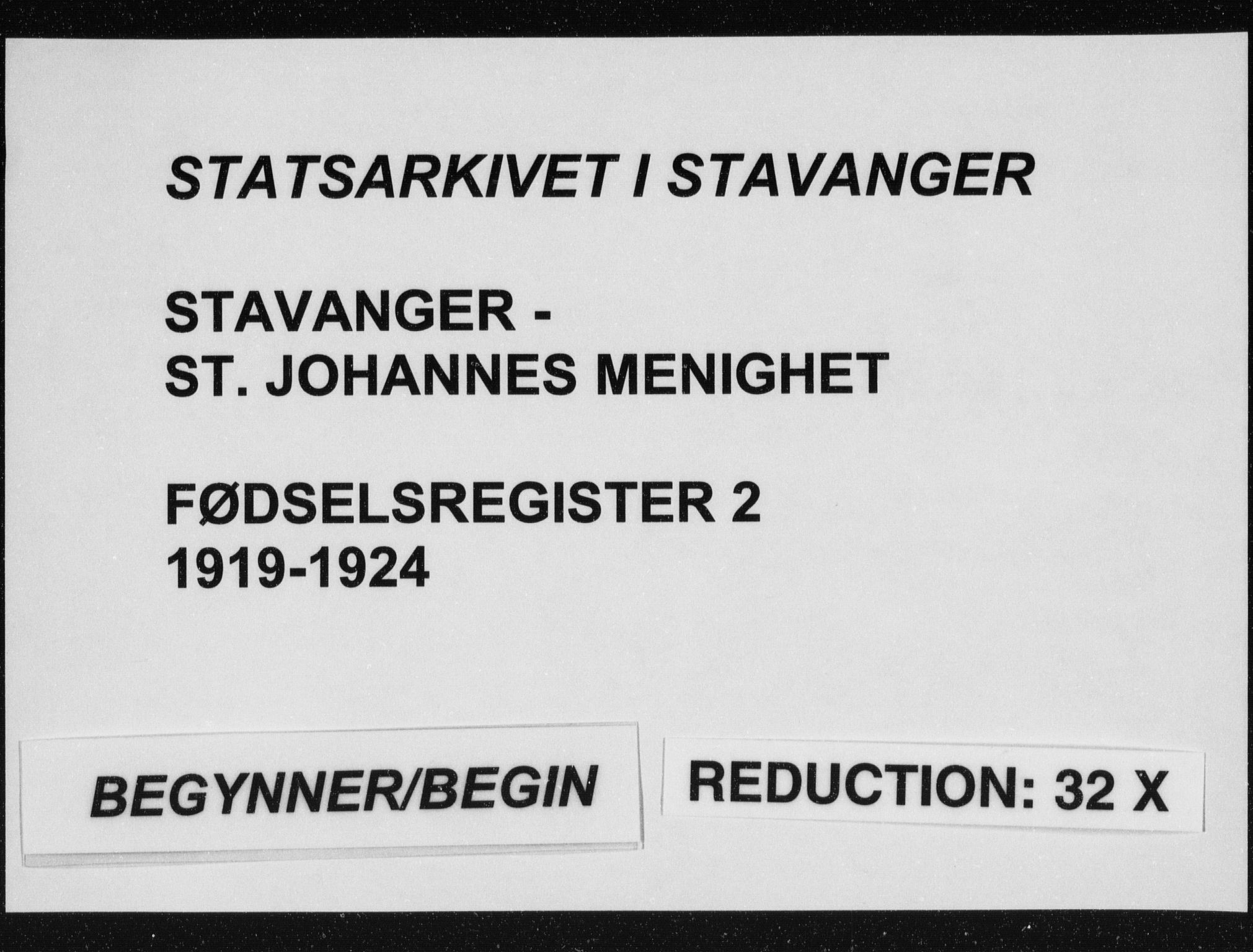 St. Johannes sokneprestkontor, AV/SAST-A-101814/002/A/L0002: Fødselsregister nr. 2, 1919-1924