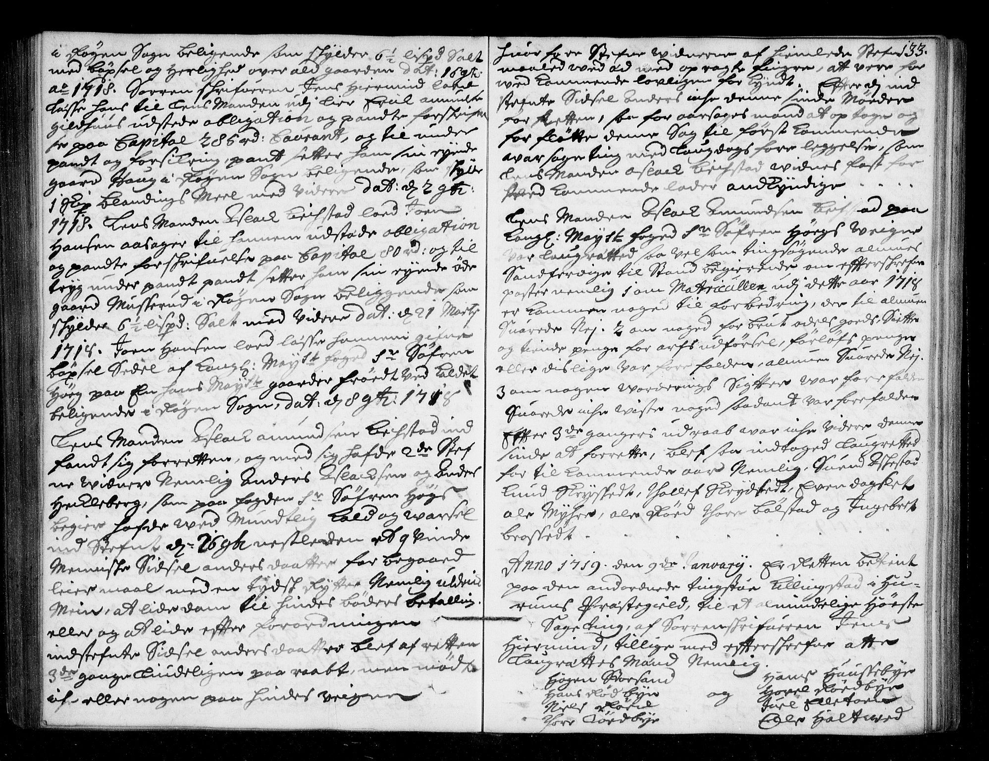 Lier, Røyken og Hurum sorenskriveri, AV/SAKO-A-89/F/Fa/L0044: Tingbok, 1716-1721, s. 133