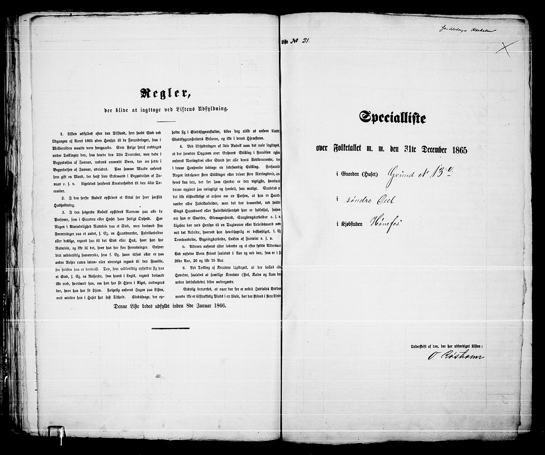 RA, Folketelling 1865 for 0601B Norderhov prestegjeld, Hønefoss kjøpstad, 1865, s. 44