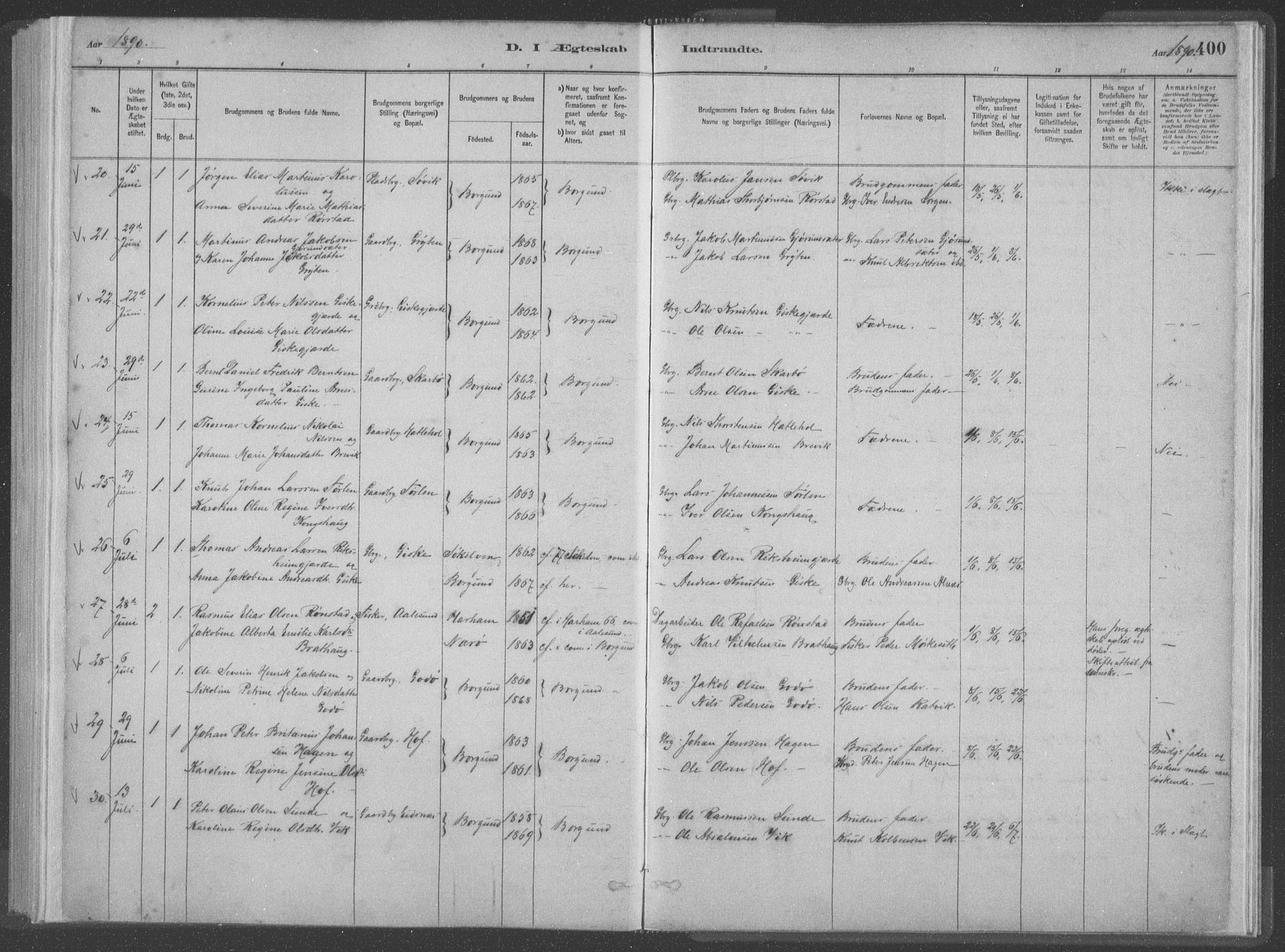 Ministerialprotokoller, klokkerbøker og fødselsregistre - Møre og Romsdal, SAT/A-1454/528/L0402: Ministerialbok nr. 528A12II, 1880-1903, s. 400