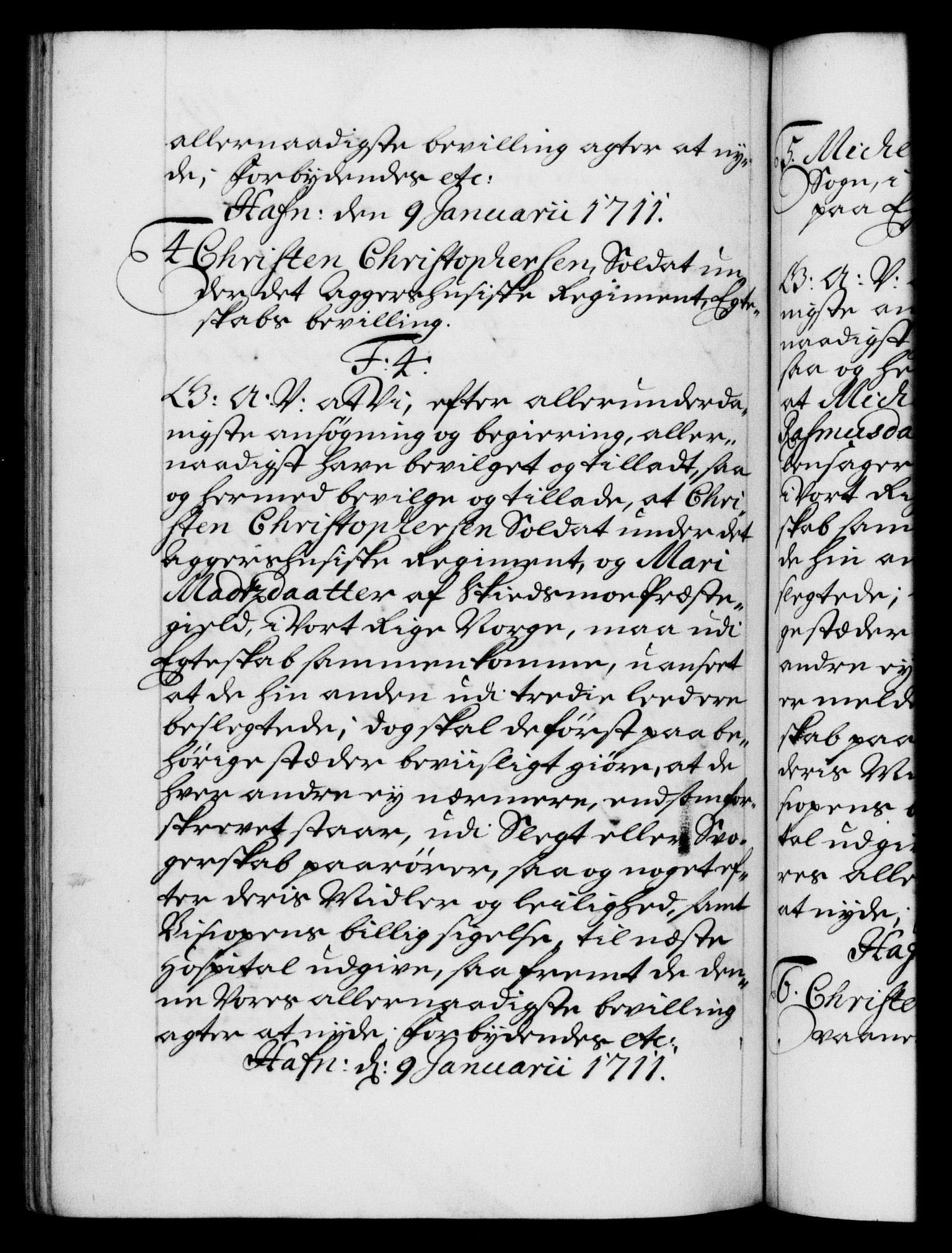 Danske Kanselli 1572-1799, RA/EA-3023/F/Fc/Fca/Fcaa/L0020: Norske registre, 1708-1711, s. 479b