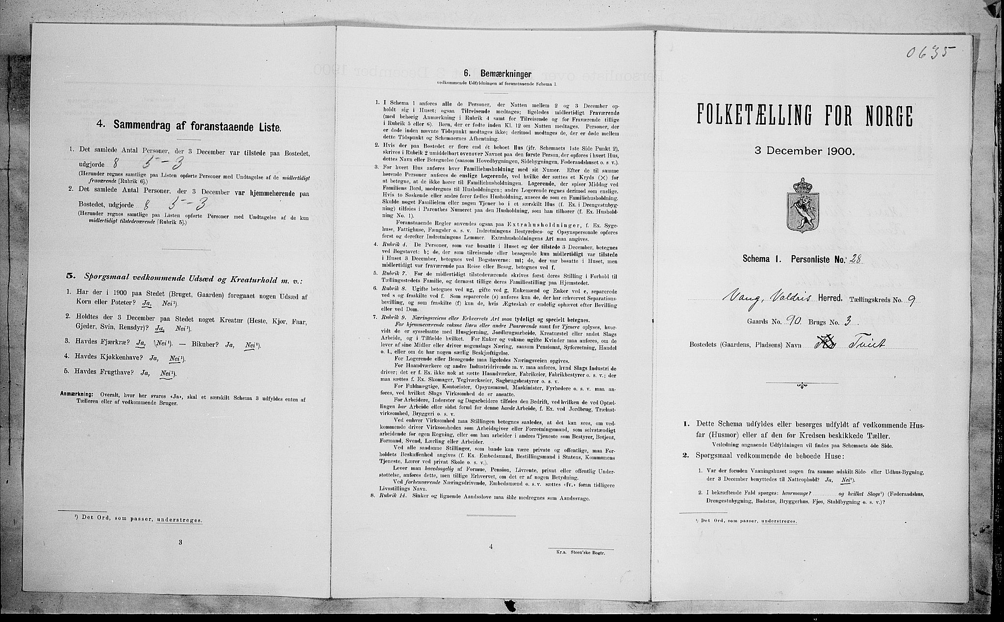 SAH, Folketelling 1900 for 0545 Vang herred, 1900, s. 577