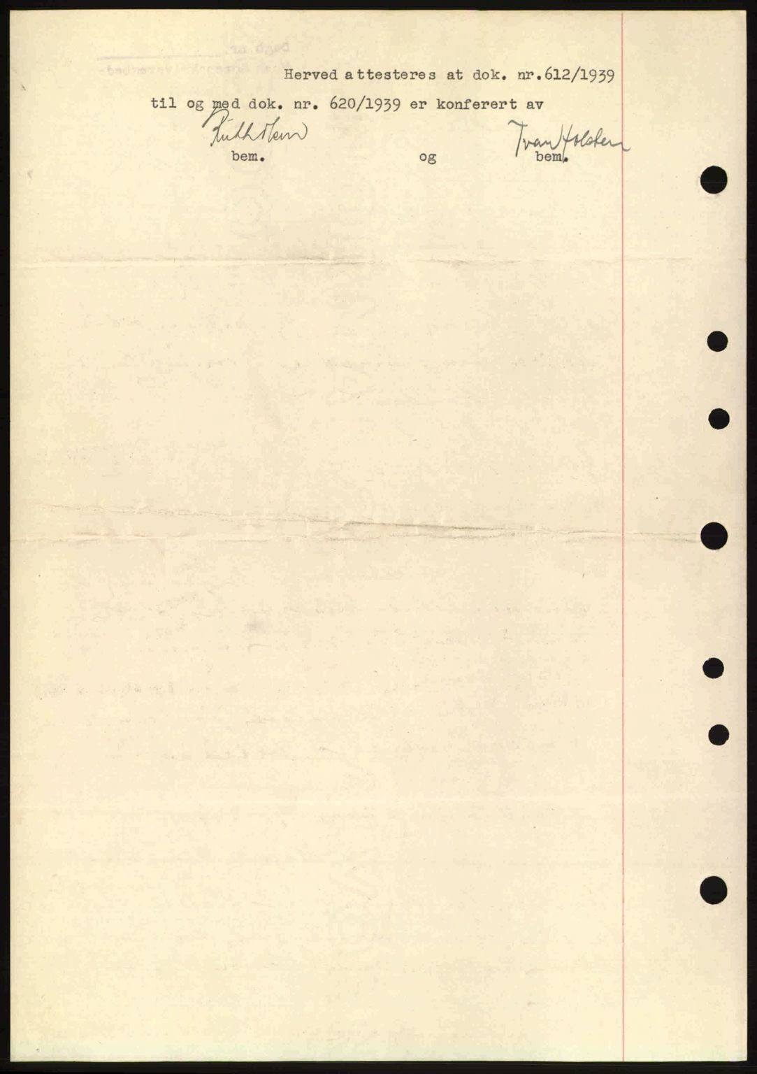 Moss sorenskriveri, SAO/A-10168: Pantebok nr. A5, 1938-1939, Dagboknr: 620/1939