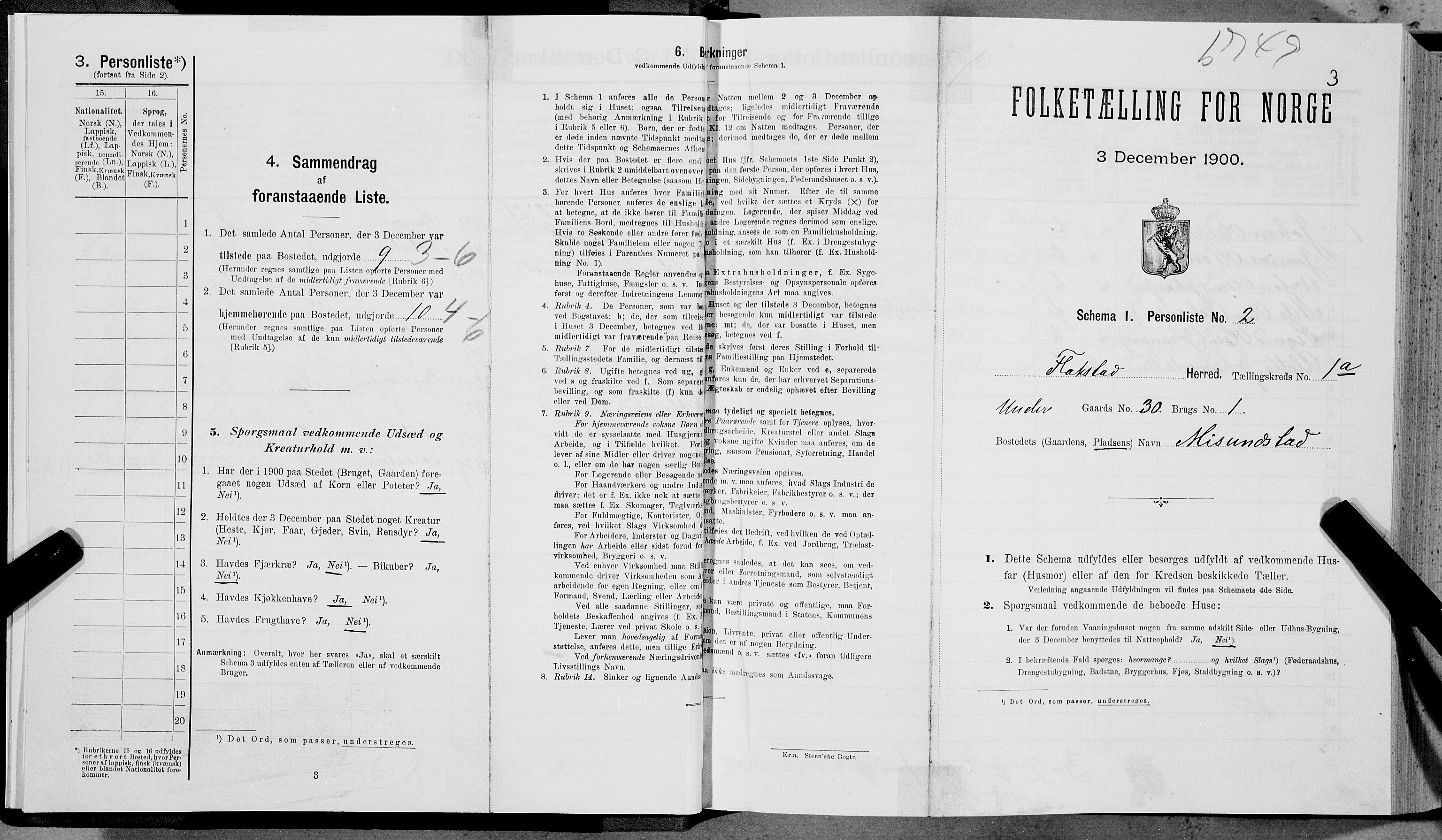 SAT, Folketelling 1900 for 1859 Flakstad herred, 1900, s. 22