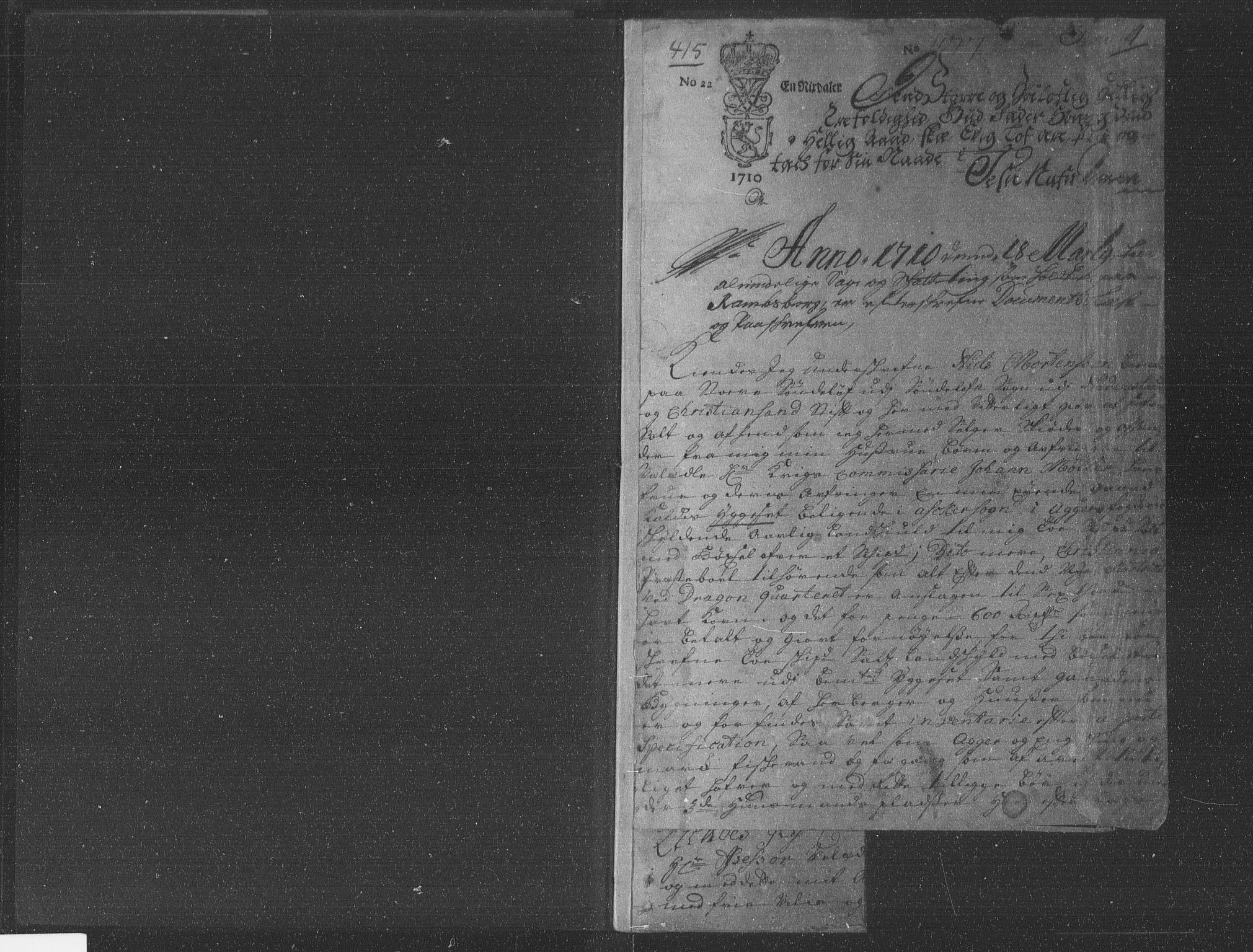 Aker sorenskriveri, AV/SAO-A-10895/G/Gb/Gba/L0000c: Pantebok nr. I III, 1710-1710, s. 1