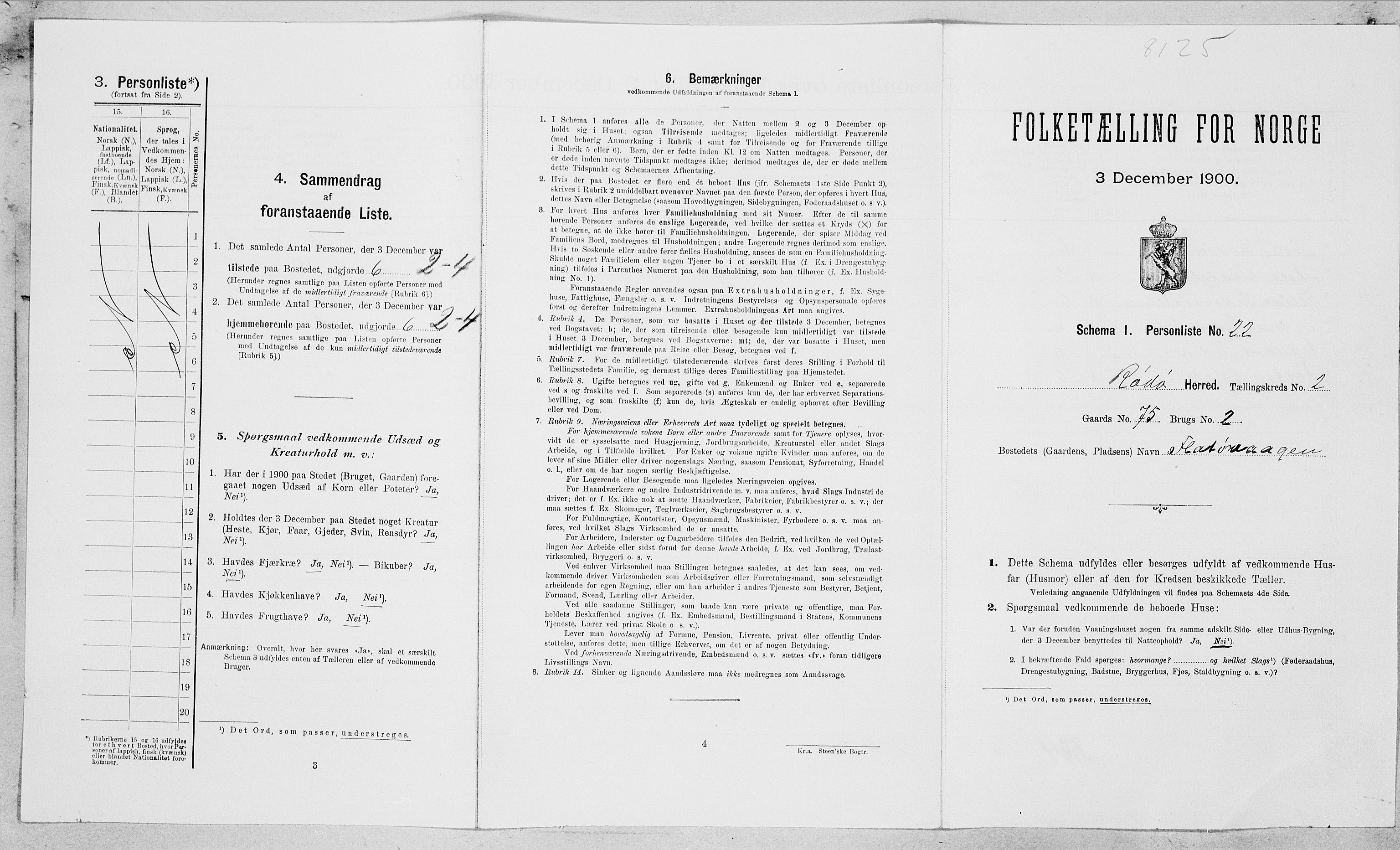 SAT, Folketelling 1900 for 1836 Rødøy herred, 1900, s. 156