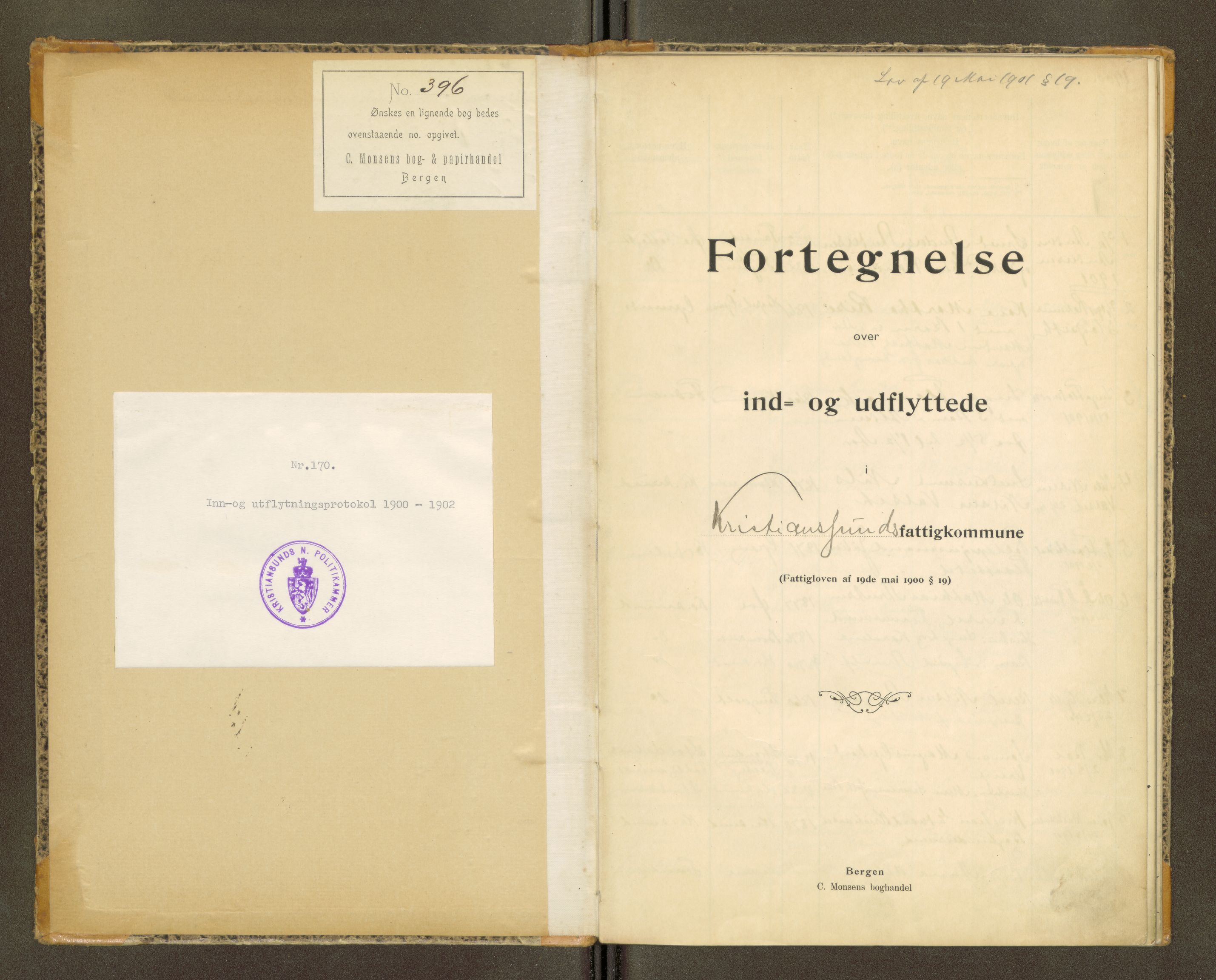 Nordmøre politikammer, AV/SAT-A-1941/1/16/L0002: Inn- og utflyttingsprotokoll, 1900-1902