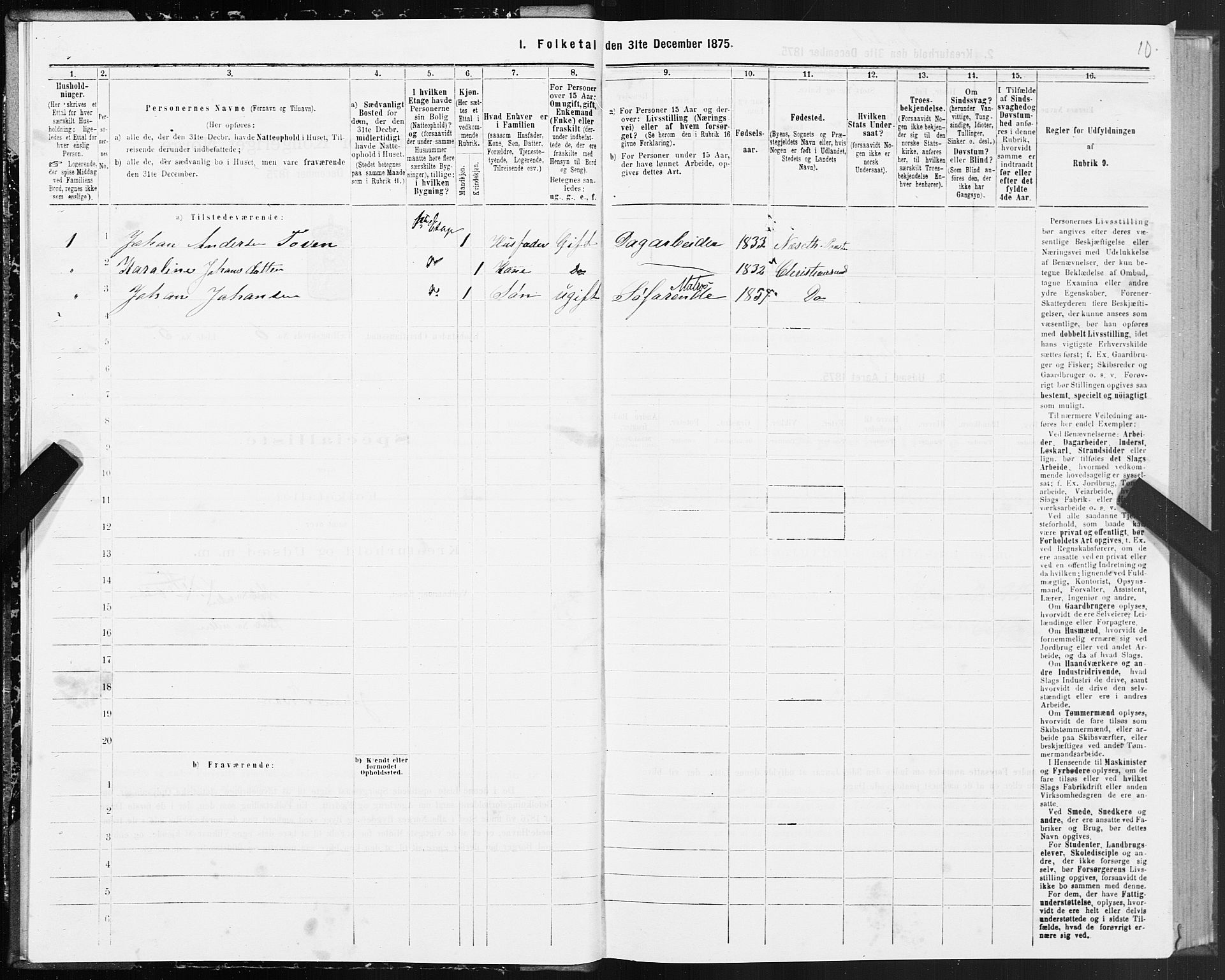 SAT, Folketelling 1875 for 1503B Kristiansund prestegjeld, Kristiansund kjøpstad, 1875, s. 5010