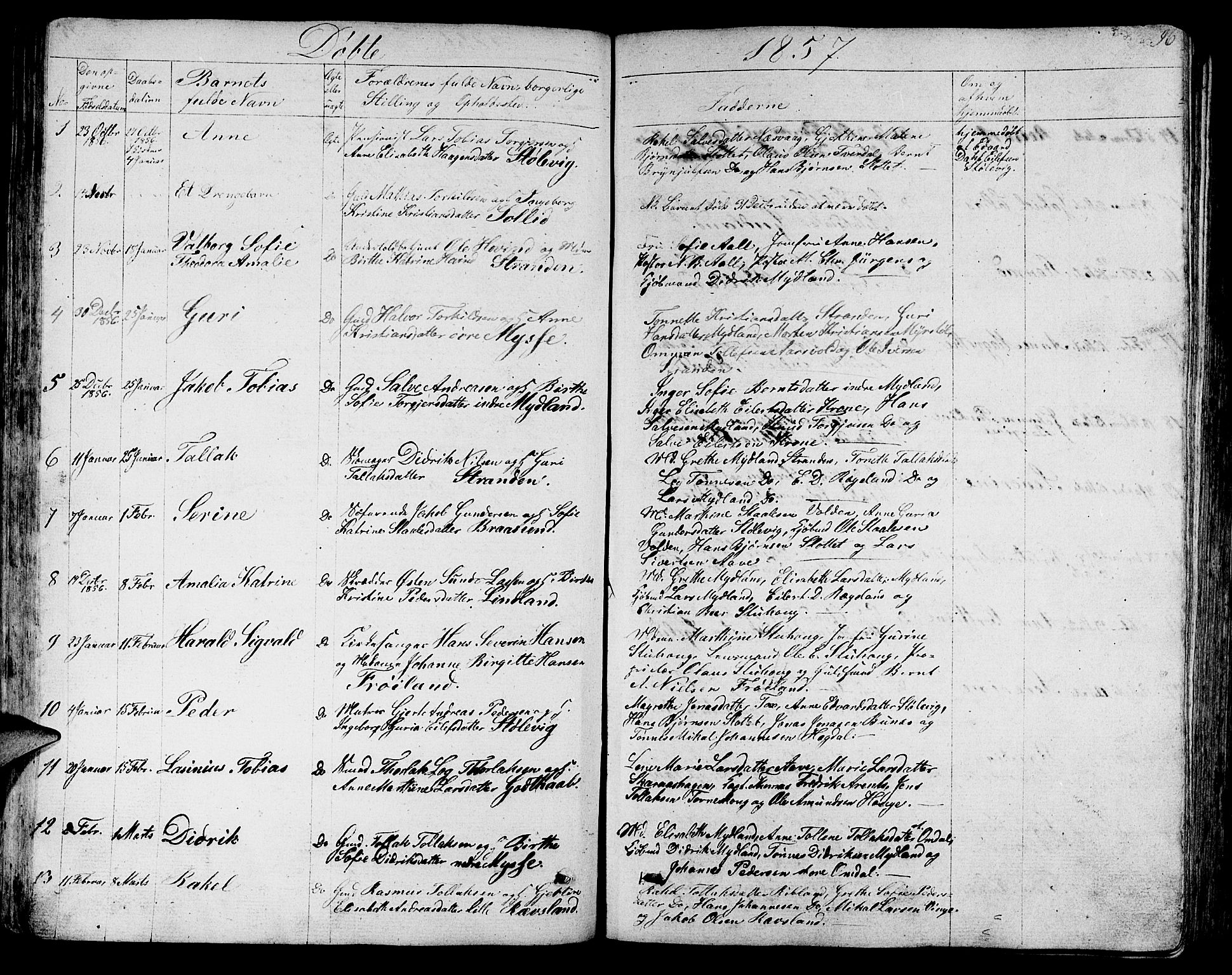 Sokndal sokneprestkontor, AV/SAST-A-101808: Klokkerbok nr. B 2, 1849-1865, s. 96