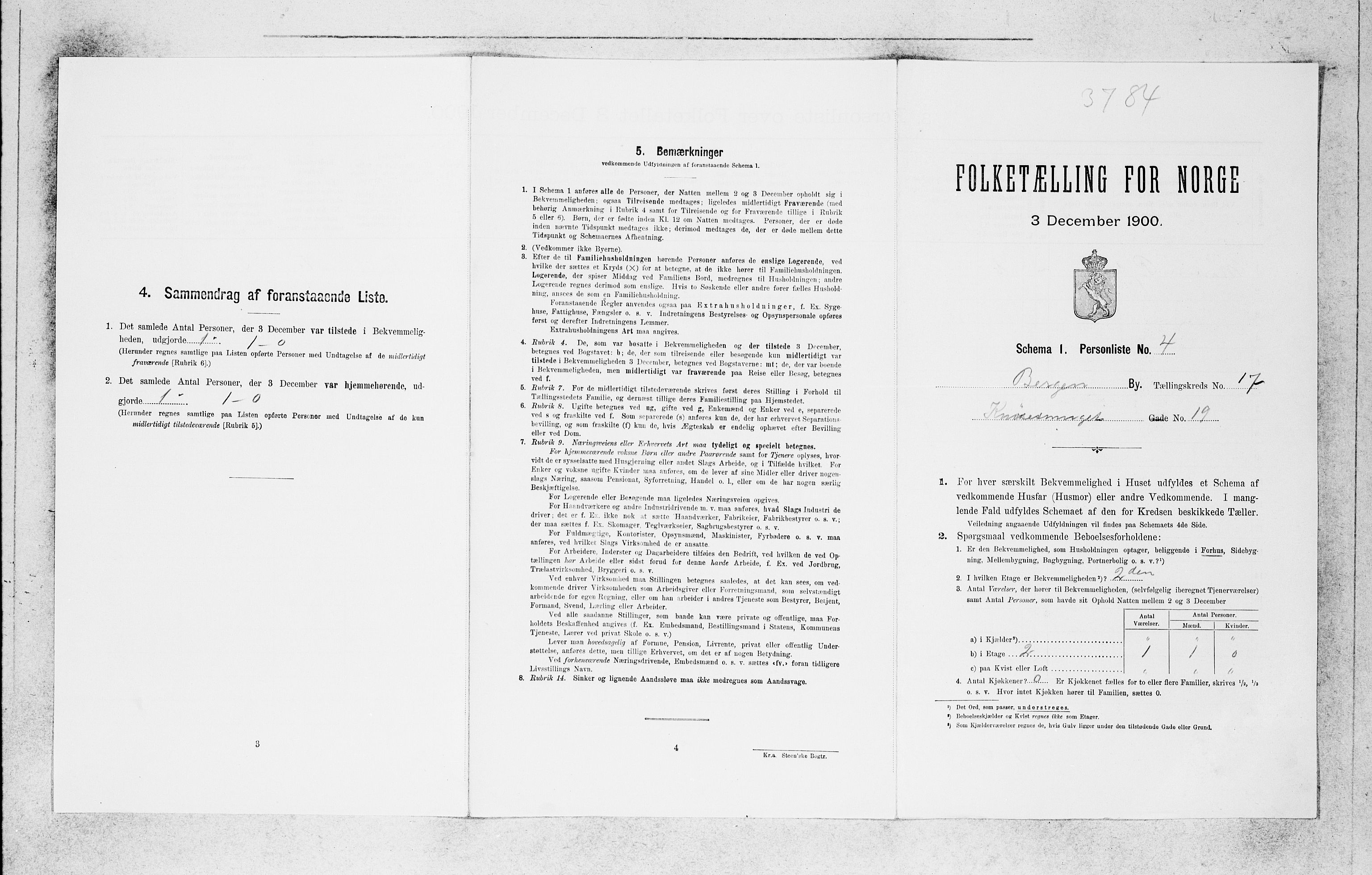 SAB, Folketelling 1900 for 1301 Bergen kjøpstad, 1900, s. 3260