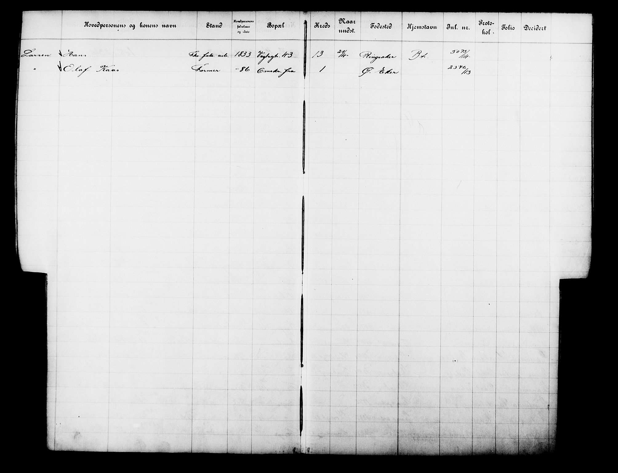 Fattigvesenet, OBA/A-20045/Fb/L0032: Hjemstavnsregister, 1913, s. 153