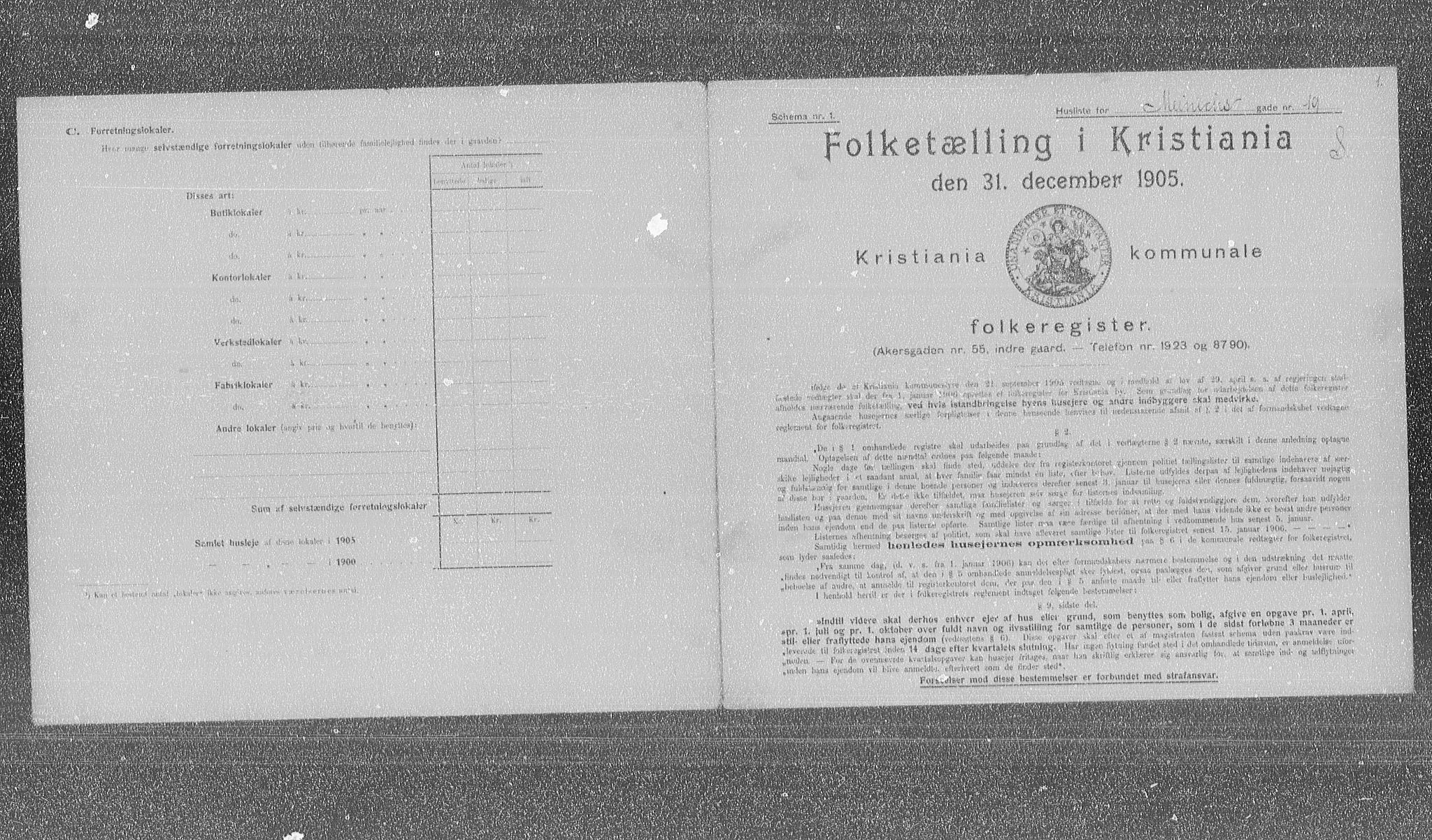 OBA, Kommunal folketelling 31.12.1905 for Kristiania kjøpstad, 1905, s. 34169