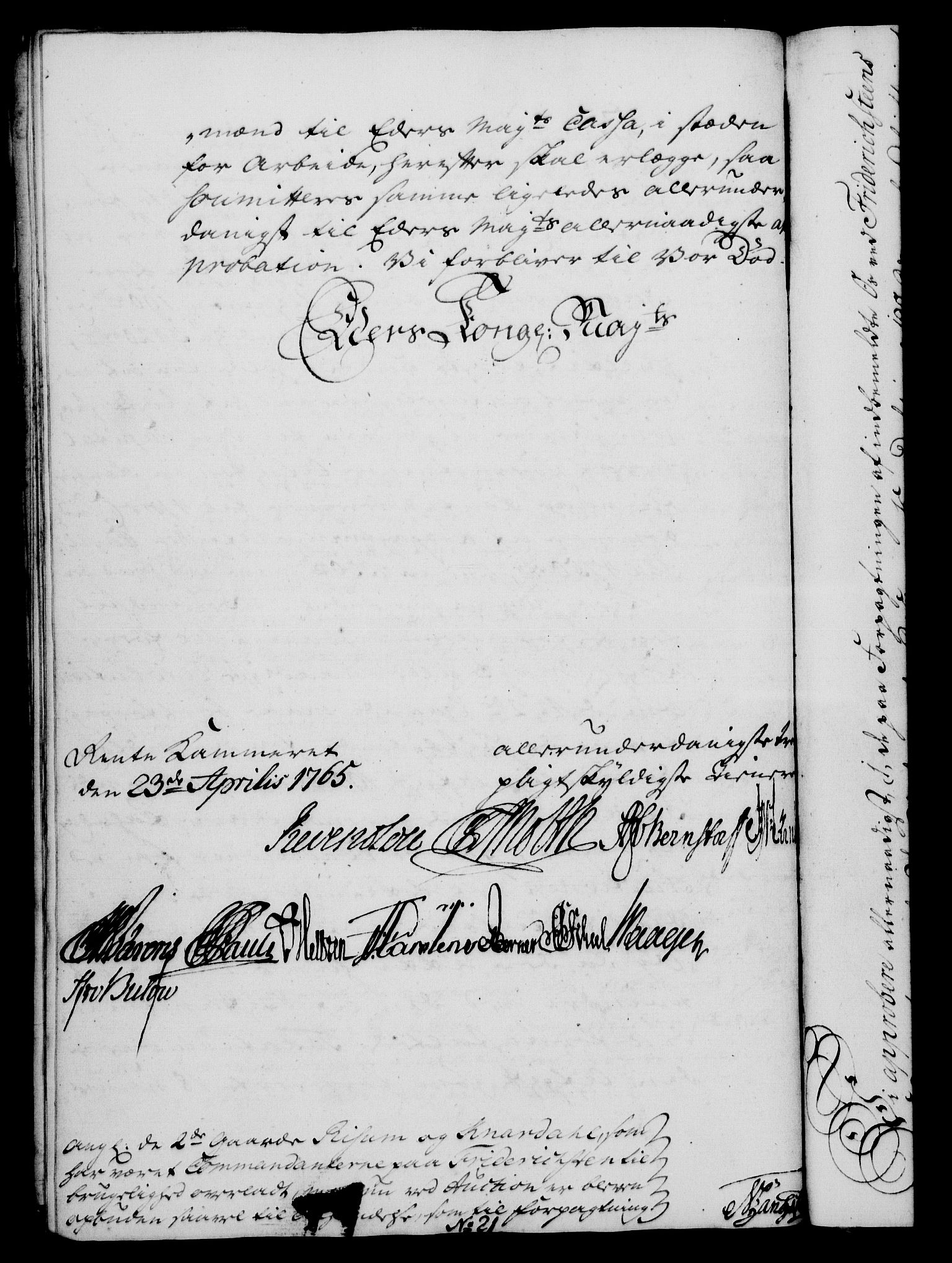 Rentekammeret, Kammerkanselliet, RA/EA-3111/G/Gf/Gfa/L0047: Norsk relasjons- og resolusjonsprotokoll (merket RK 52.47), 1765, s. 175