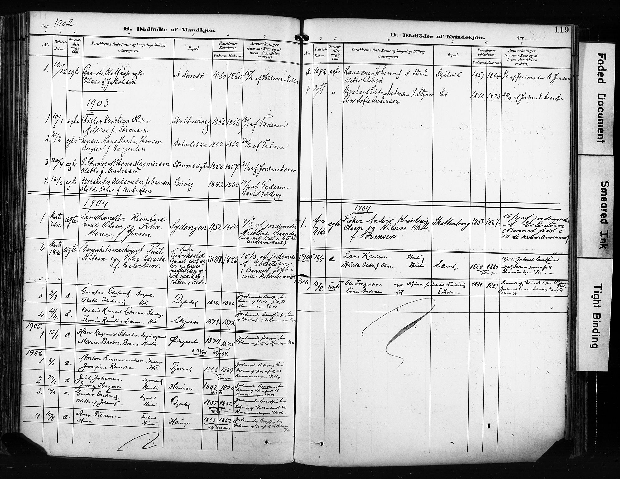 Hvaler prestekontor Kirkebøker, AV/SAO-A-2001/F/Fa/L0009: Ministerialbok nr. I 9, 1895-1906, s. 119