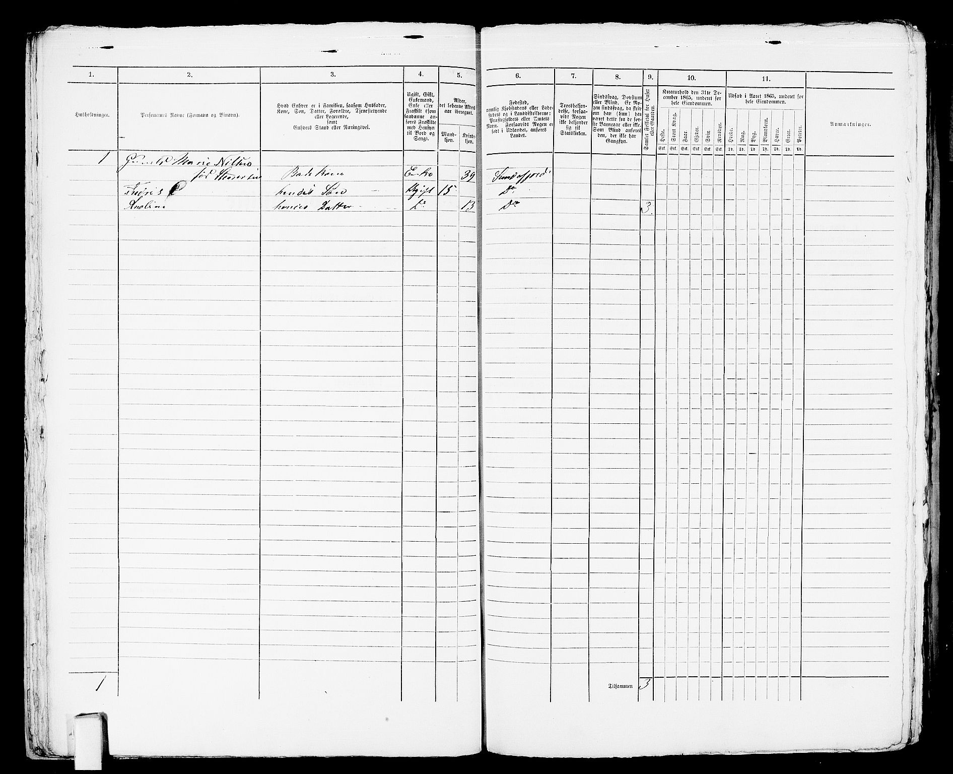 RA, Folketelling 1865 for 0706B Sandeherred prestegjeld, Sandefjord kjøpstad, 1865, s. 35