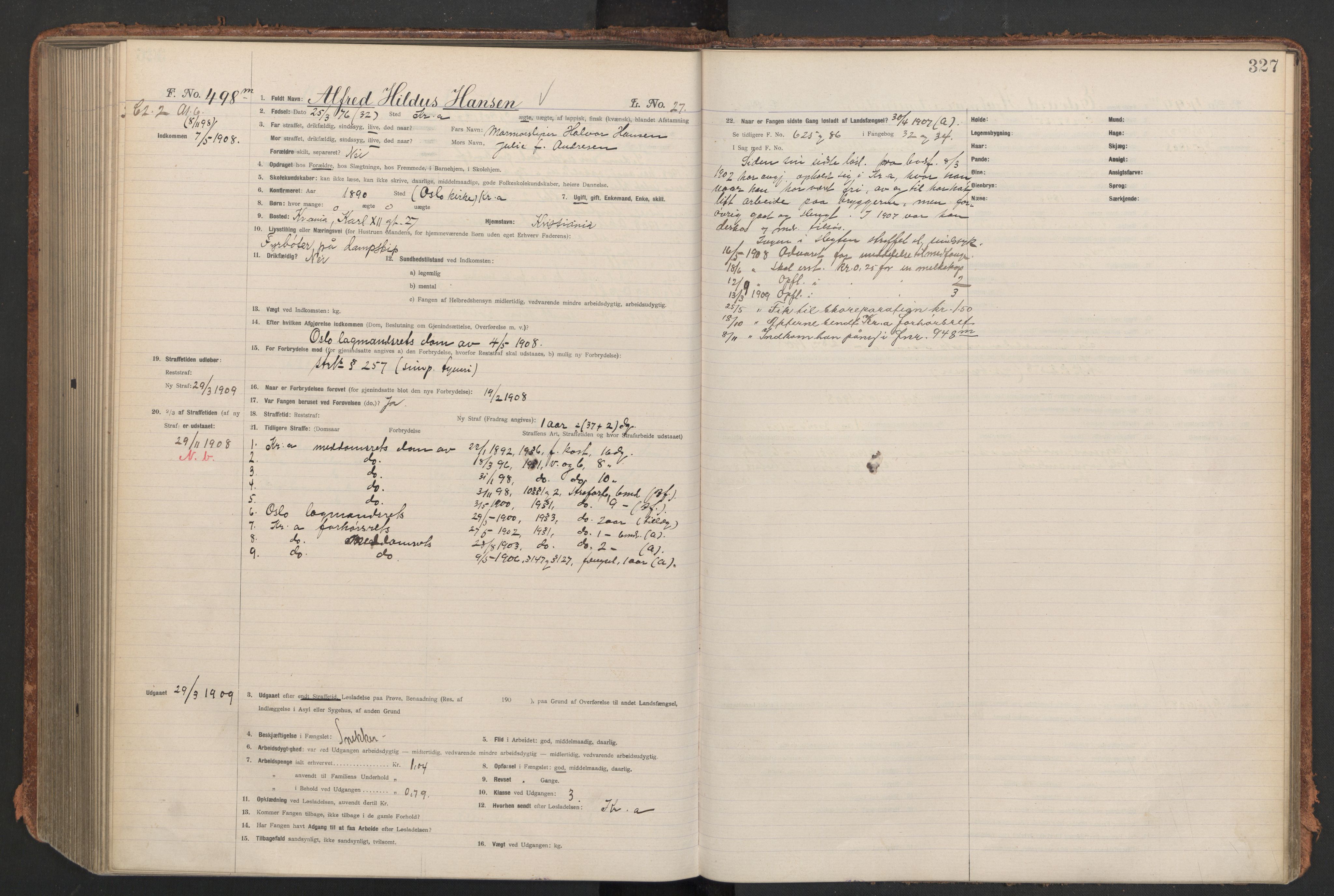 Botsfengslet, AV/RA-S-1539/D/Db/Dbb/L0041: 172m - 530m, 1907-1908, s. 327