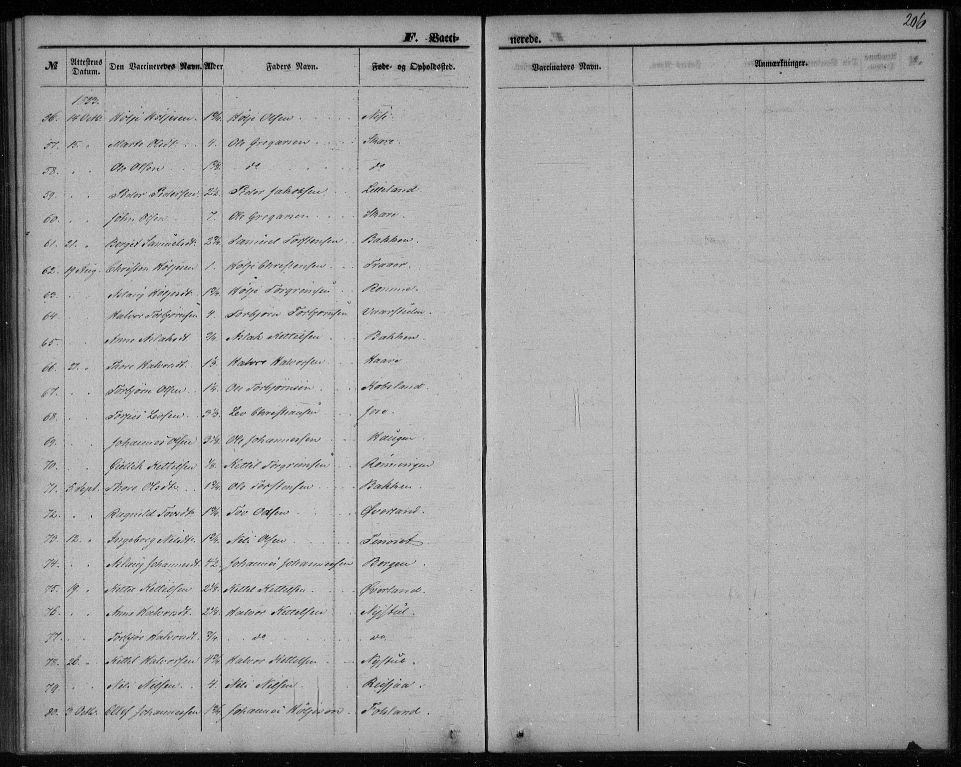 Gransherad kirkebøker, AV/SAKO-A-267/F/Fa/L0002: Ministerialbok nr. I 2, 1844-1859, s. 206