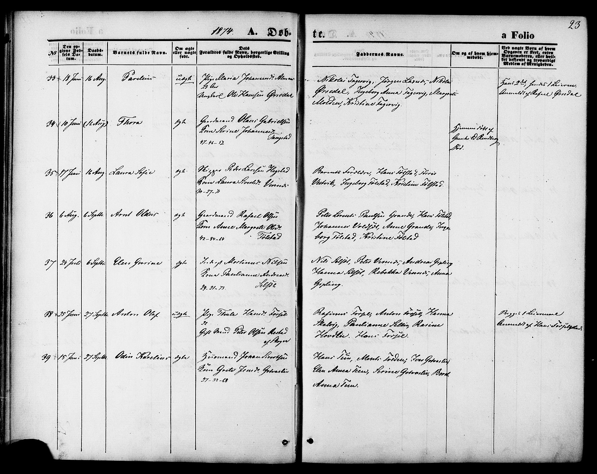 Ministerialprotokoller, klokkerbøker og fødselsregistre - Nord-Trøndelag, SAT/A-1458/744/L0419: Ministerialbok nr. 744A03, 1867-1881, s. 23