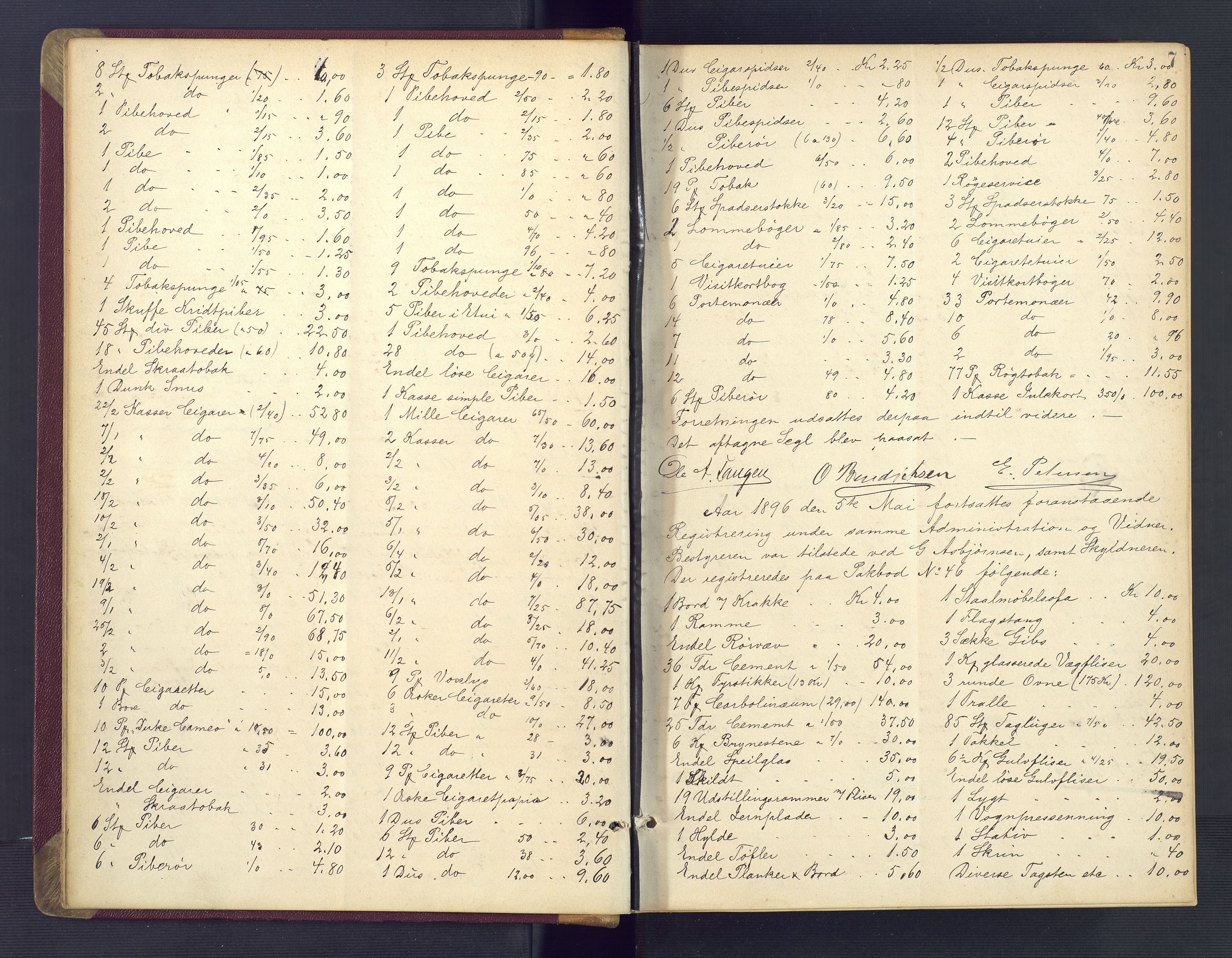 Kristiansand byrett, AV/SAK-1223-0001/H/Hc/L0034: Skifteregistreringsprotokoll nr. 6, med register, 1896-1903, s. 7