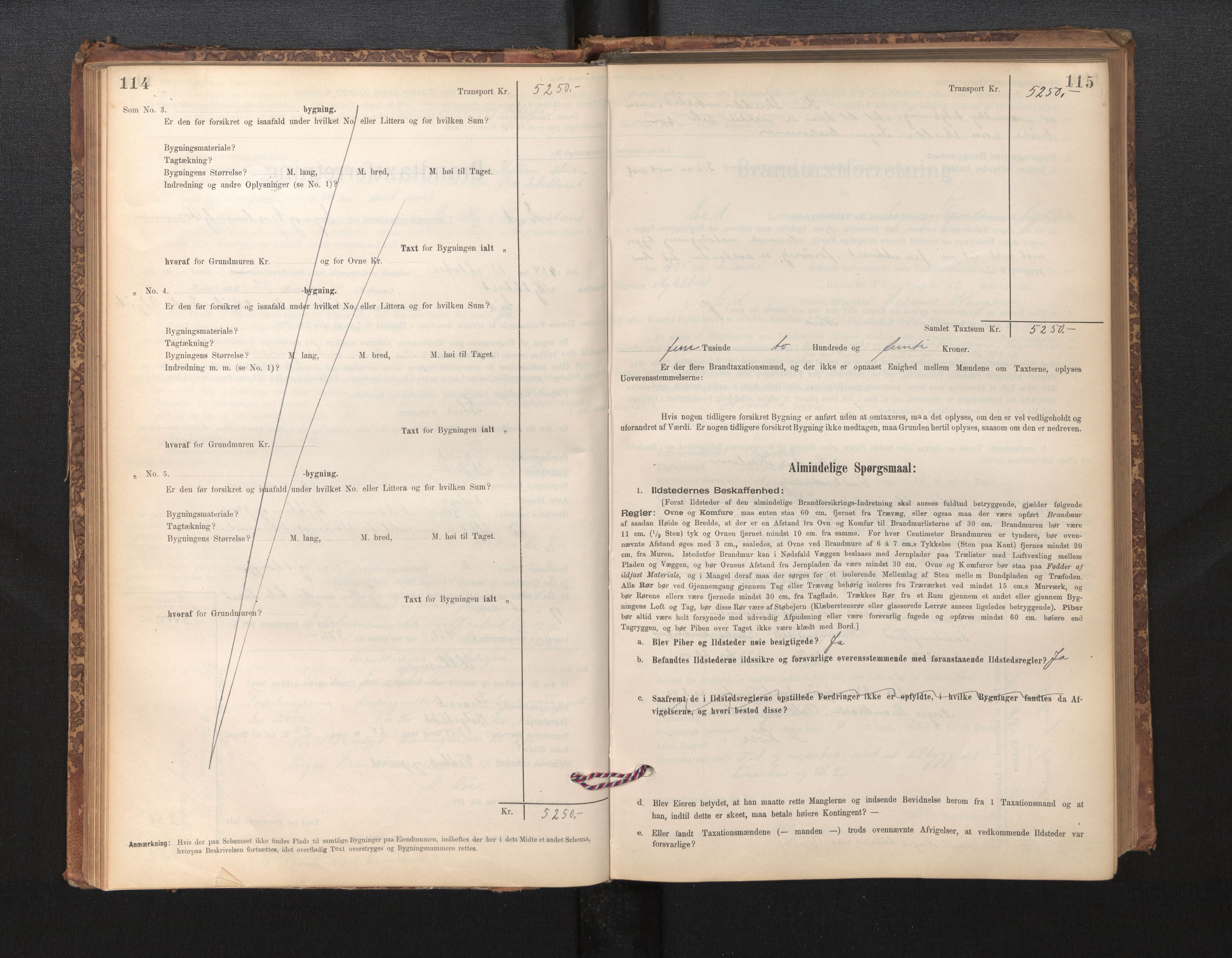 Lensmannen i Eid, SAB/A-27001/0012/L0007: Branntakstprotokoll, skjematakst, 1896-1929, s. 114-115