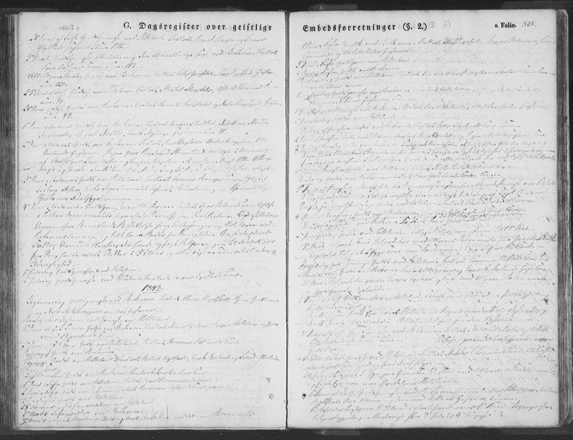 Helleland sokneprestkontor, SAST/A-101810: Ministerialbok nr. A 6.2, 1834-1863, s. 508