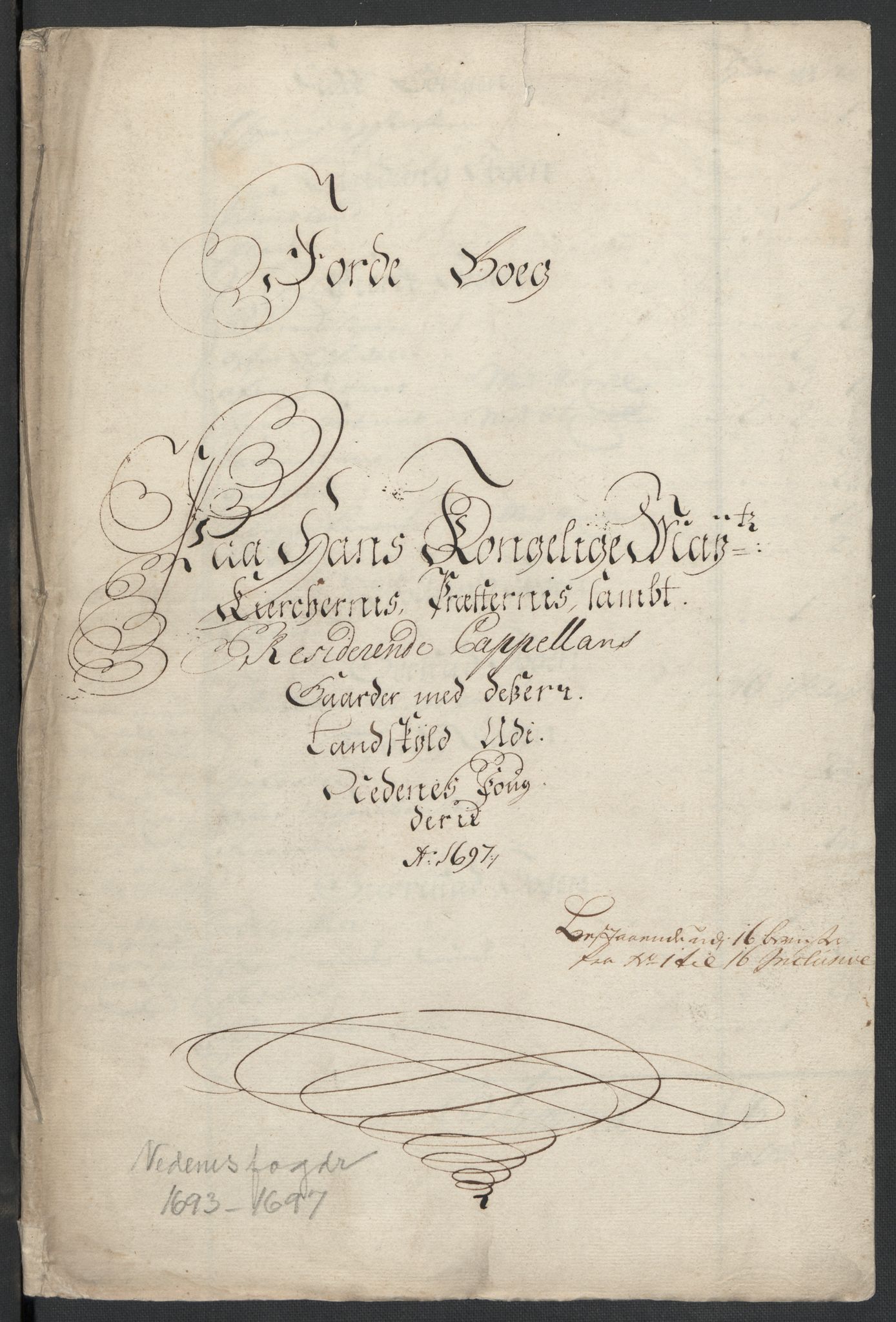 Rentekammeret inntil 1814, Reviderte regnskaper, Fogderegnskap, AV/RA-EA-4092/R39/L2313: Fogderegnskap Nedenes, 1696-1697, s. 122