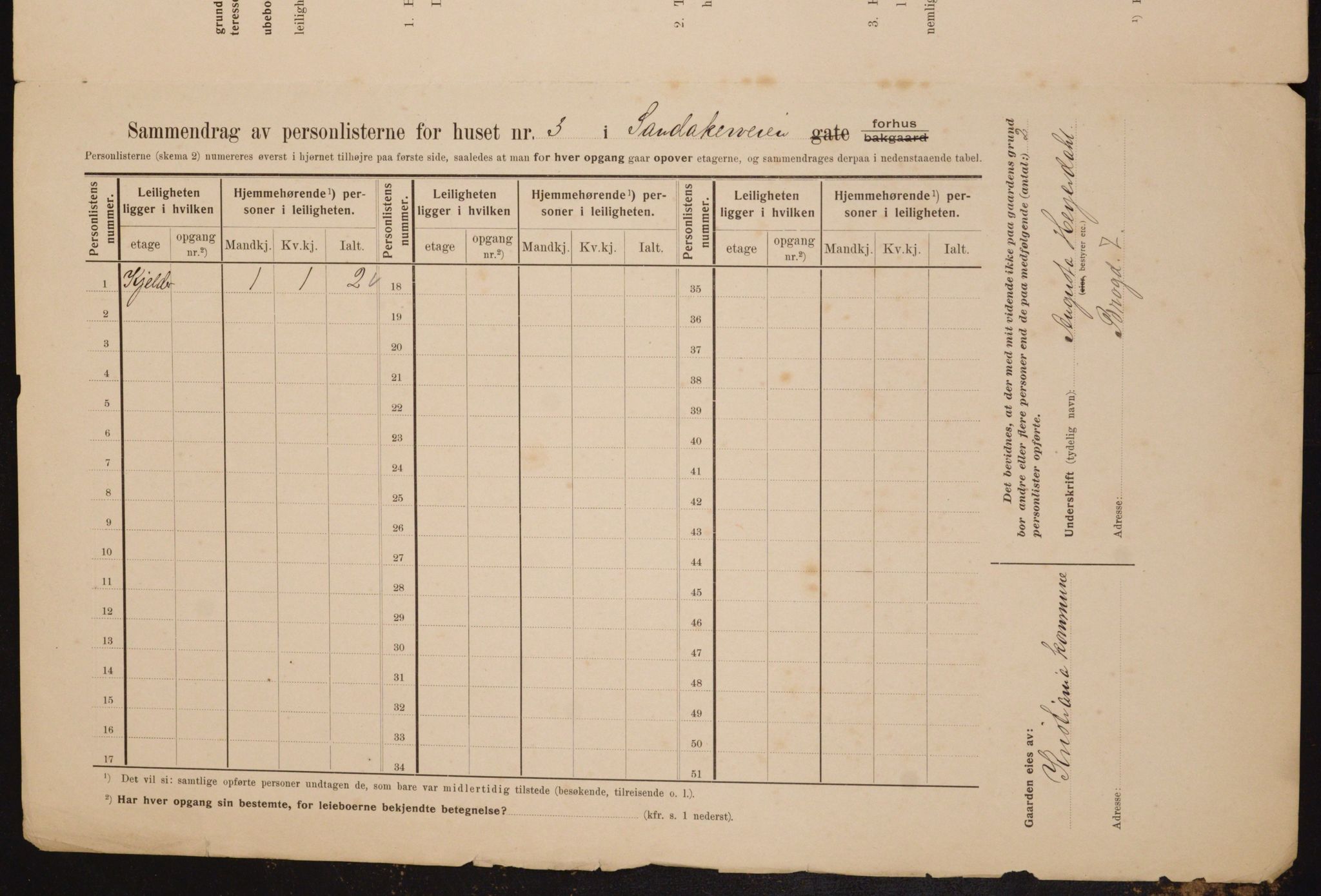 OBA, Kommunal folketelling 1.2.1910 for Kristiania, 1910, s. 82941