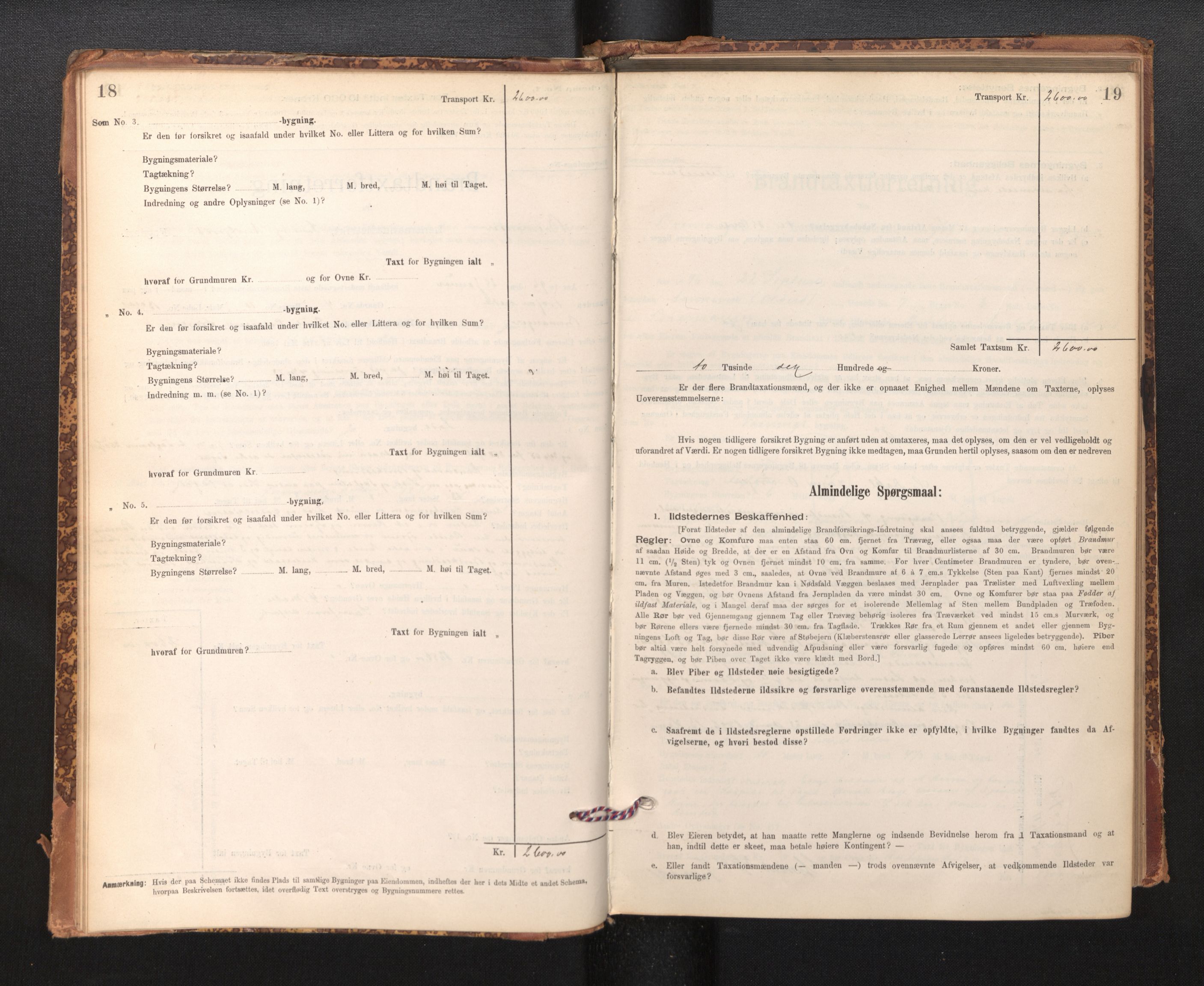 Lensmannen i Bremanger, SAB/A-26701/0012/L0007: Branntakstprotokoll, skjematakst, 1895-1936, s. 18-19