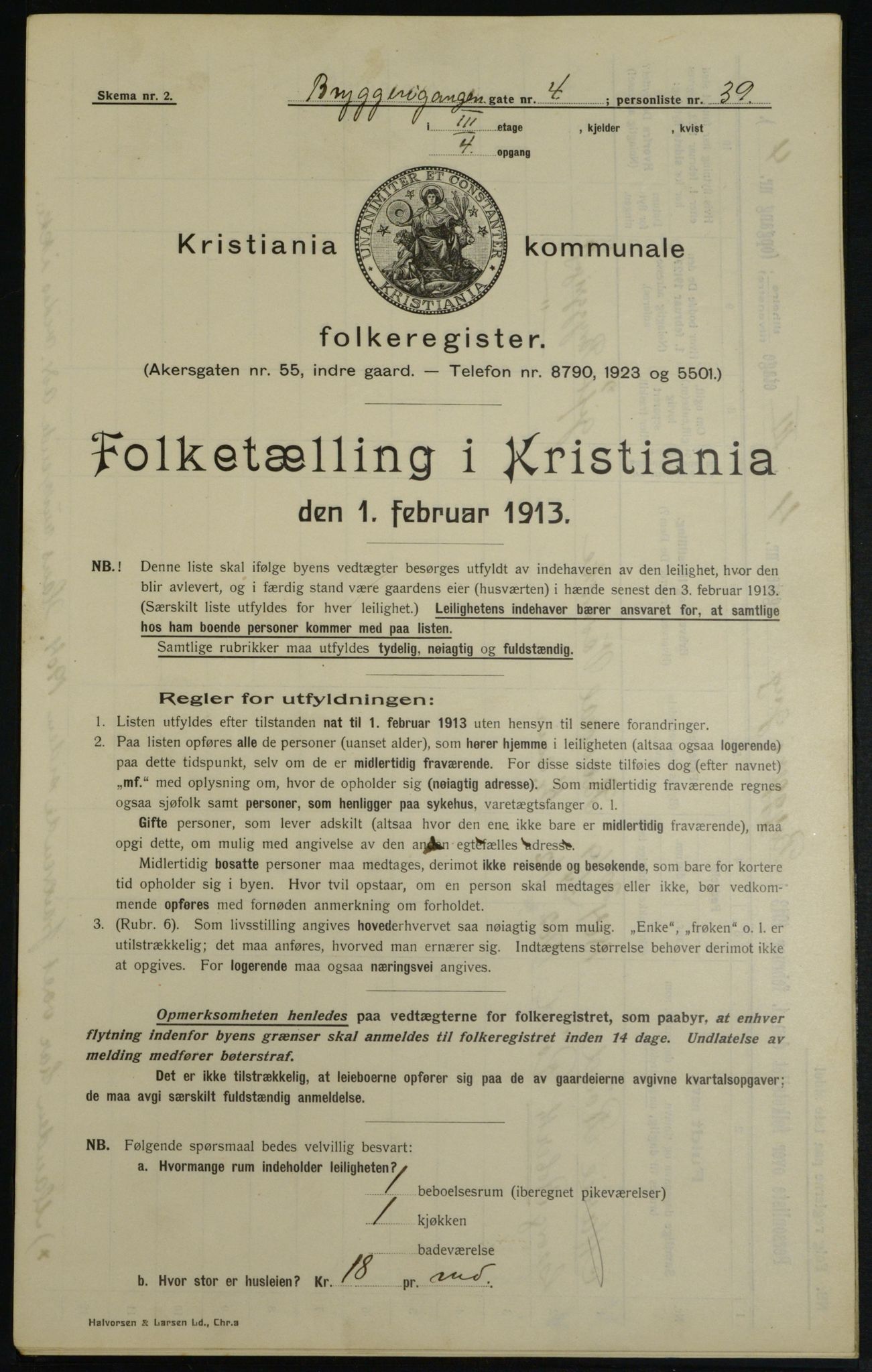 OBA, Kommunal folketelling 1.2.1913 for Kristiania, 1913, s. 10150