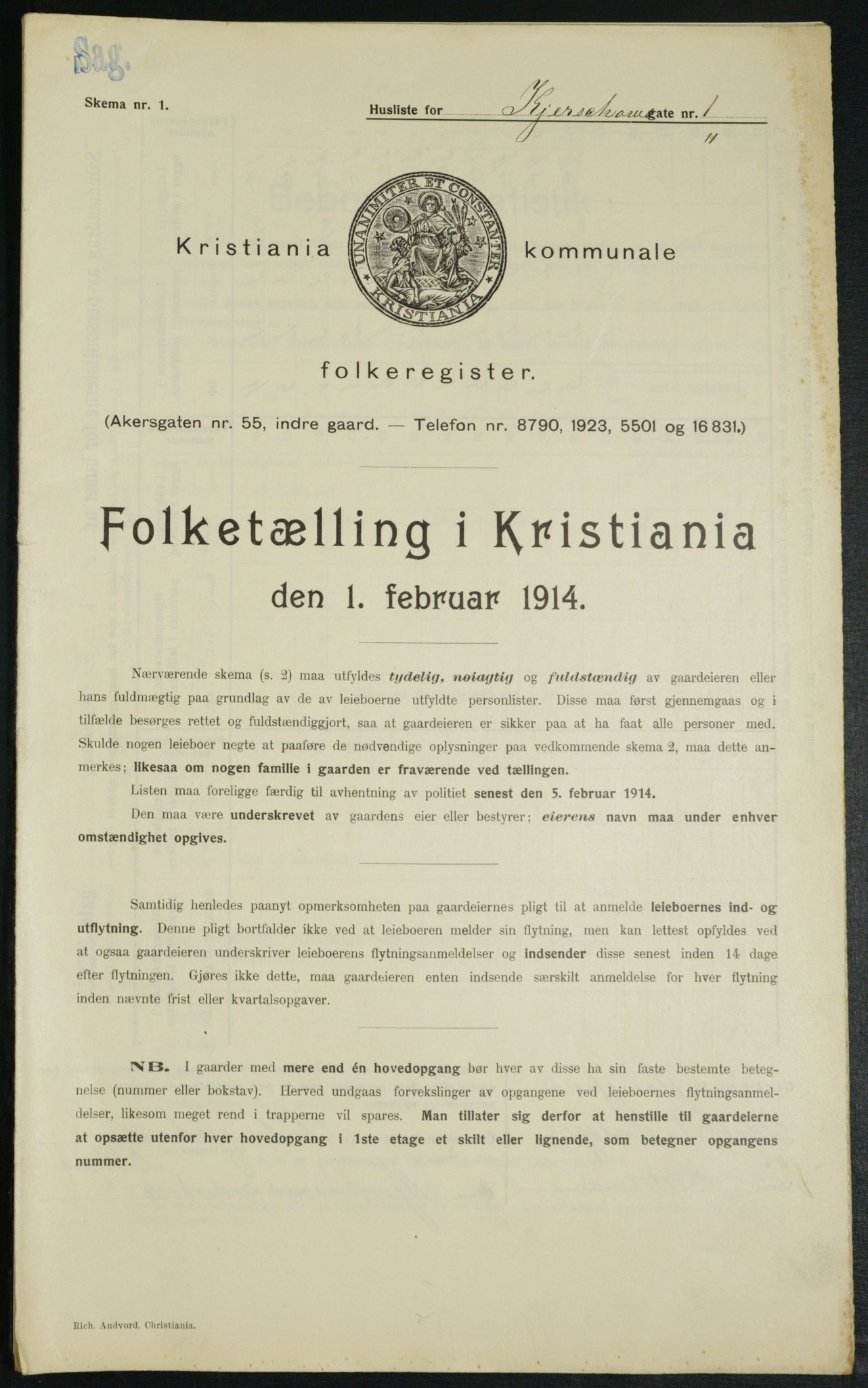 OBA, Kommunal folketelling 1.2.1914 for Kristiania, 1914, s. 49369
