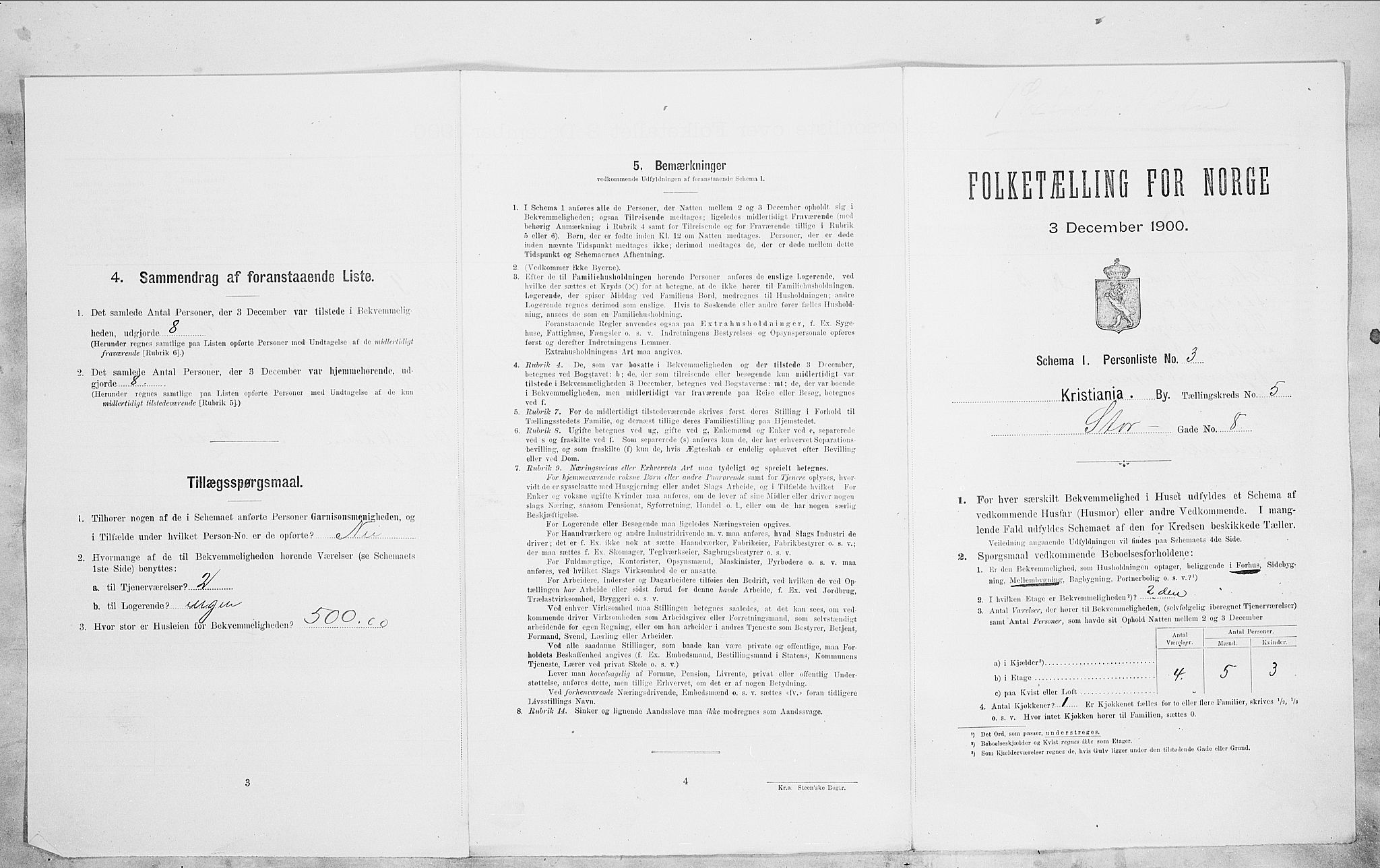 SAO, Folketelling 1900 for 0301 Kristiania kjøpstad, 1900, s. 92143