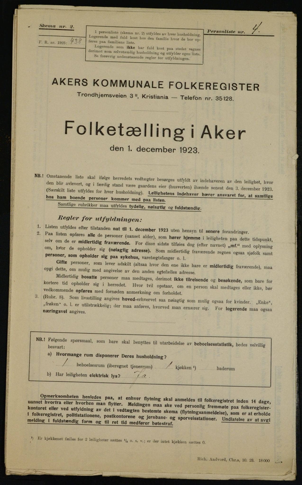 , Kommunal folketelling 1.12.1923 for Aker, 1923, s. 39251