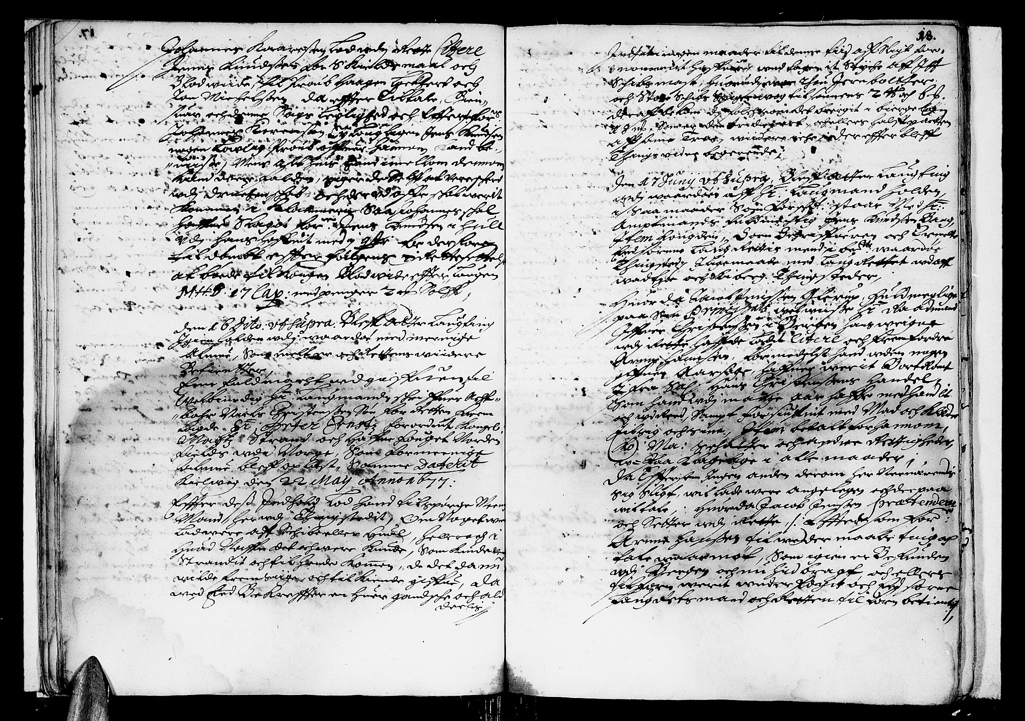 Finnmark sorenskriveri, AV/SATØ-S-0053/F/Fa/L0015: Justisprotokoller, 1677-1678, s. 17b-18a