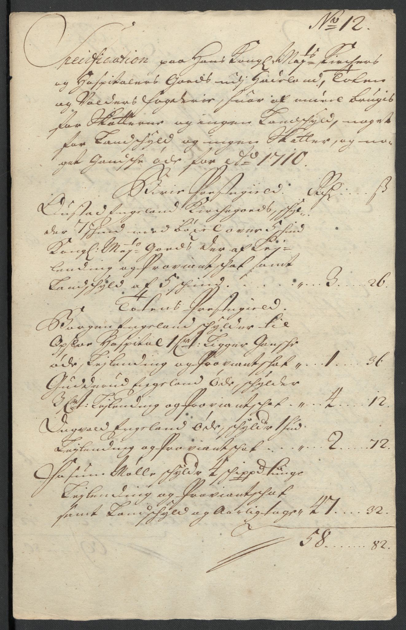 Rentekammeret inntil 1814, Reviderte regnskaper, Fogderegnskap, AV/RA-EA-4092/R18/L1307: Fogderegnskap Hadeland, Toten og Valdres, 1710, s. 122