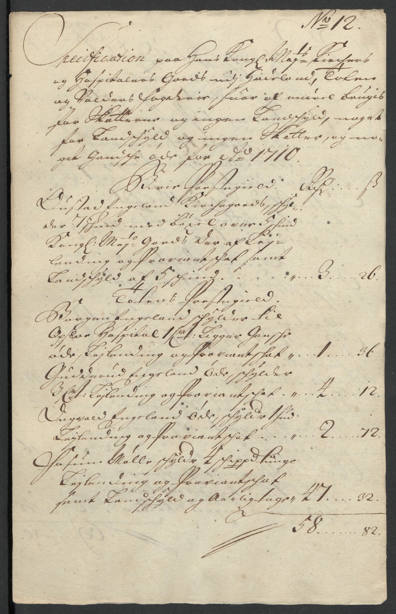 Rentekammeret inntil 1814, Reviderte regnskaper, Fogderegnskap, RA/EA-4092/R18/L1307: Fogderegnskap Hadeland, Toten og Valdres, 1710, s. 122