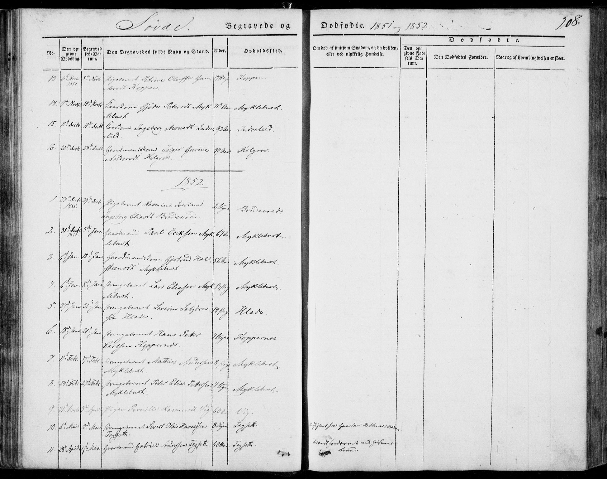 Ministerialprotokoller, klokkerbøker og fødselsregistre - Møre og Romsdal, SAT/A-1454/502/L0023: Ministerialbok nr. 502A01, 1844-1873, s. 208