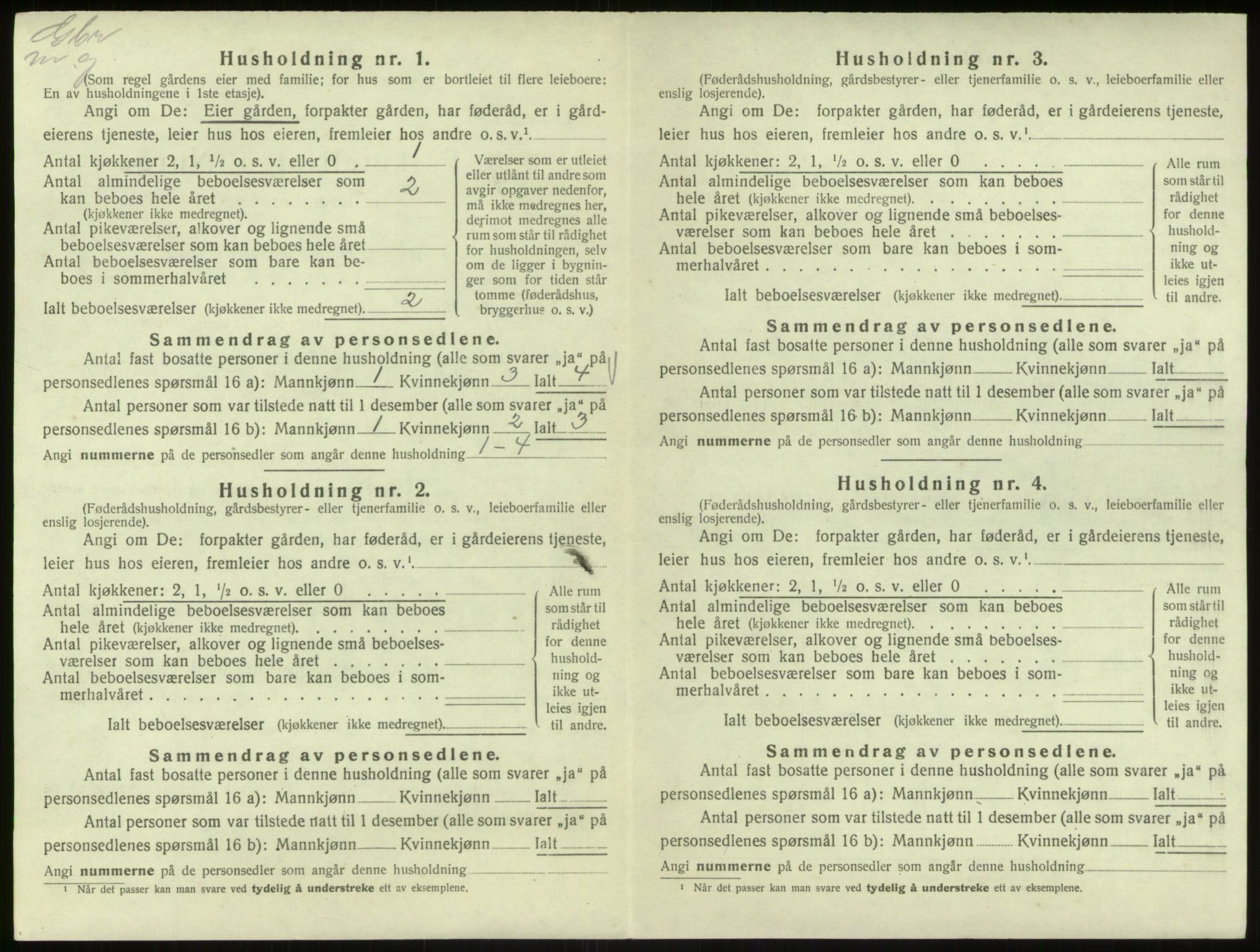 SAB, Folketelling 1920 for 1253 Hosanger herred, 1920, s. 492