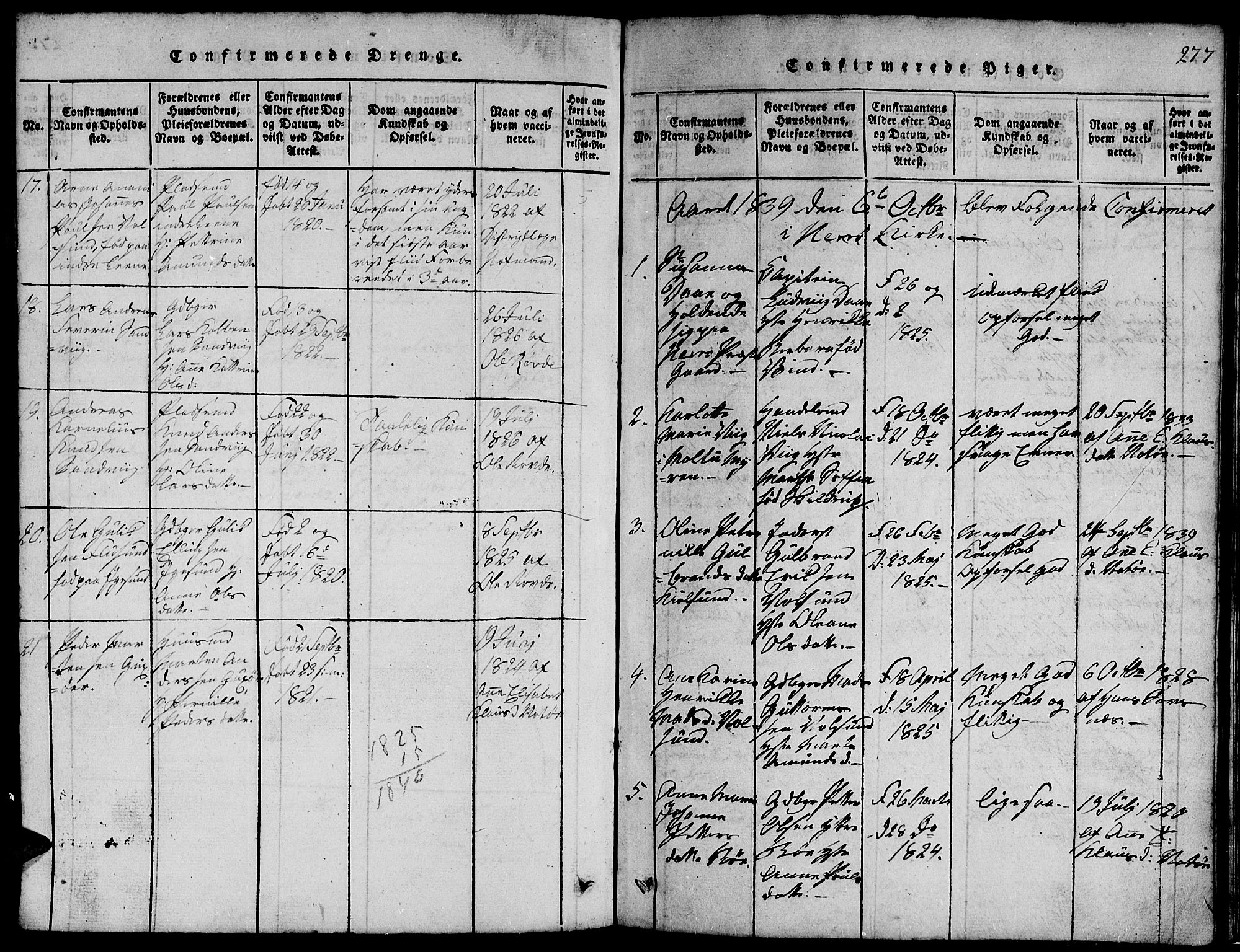 Ministerialprotokoller, klokkerbøker og fødselsregistre - Møre og Romsdal, AV/SAT-A-1454/507/L0078: Klokkerbok nr. 507C01, 1816-1840, s. 277