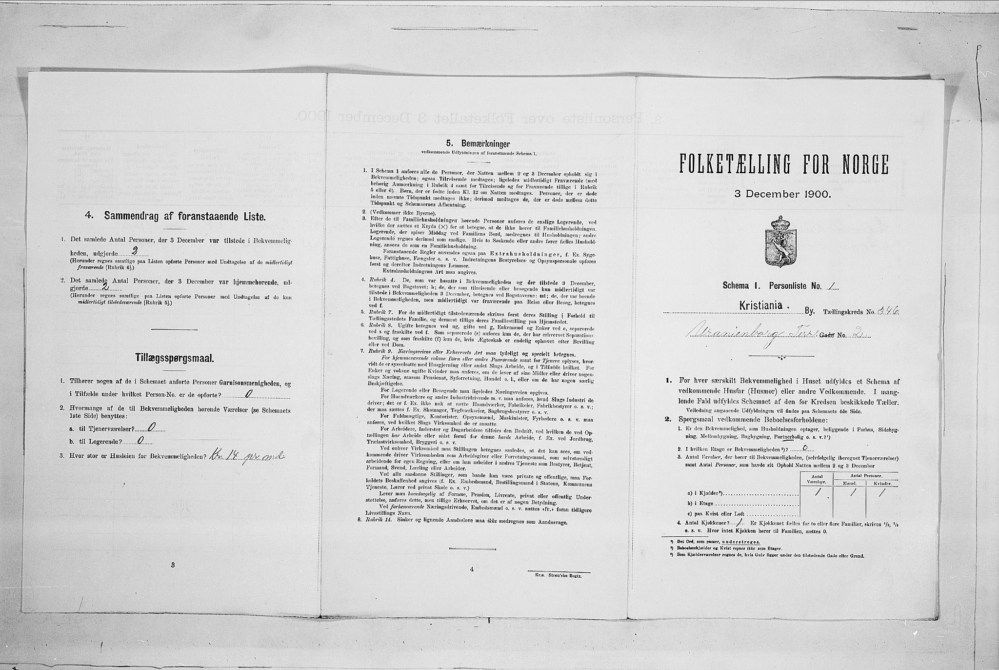SAO, Folketelling 1900 for 0301 Kristiania kjøpstad, 1900, s. 107998