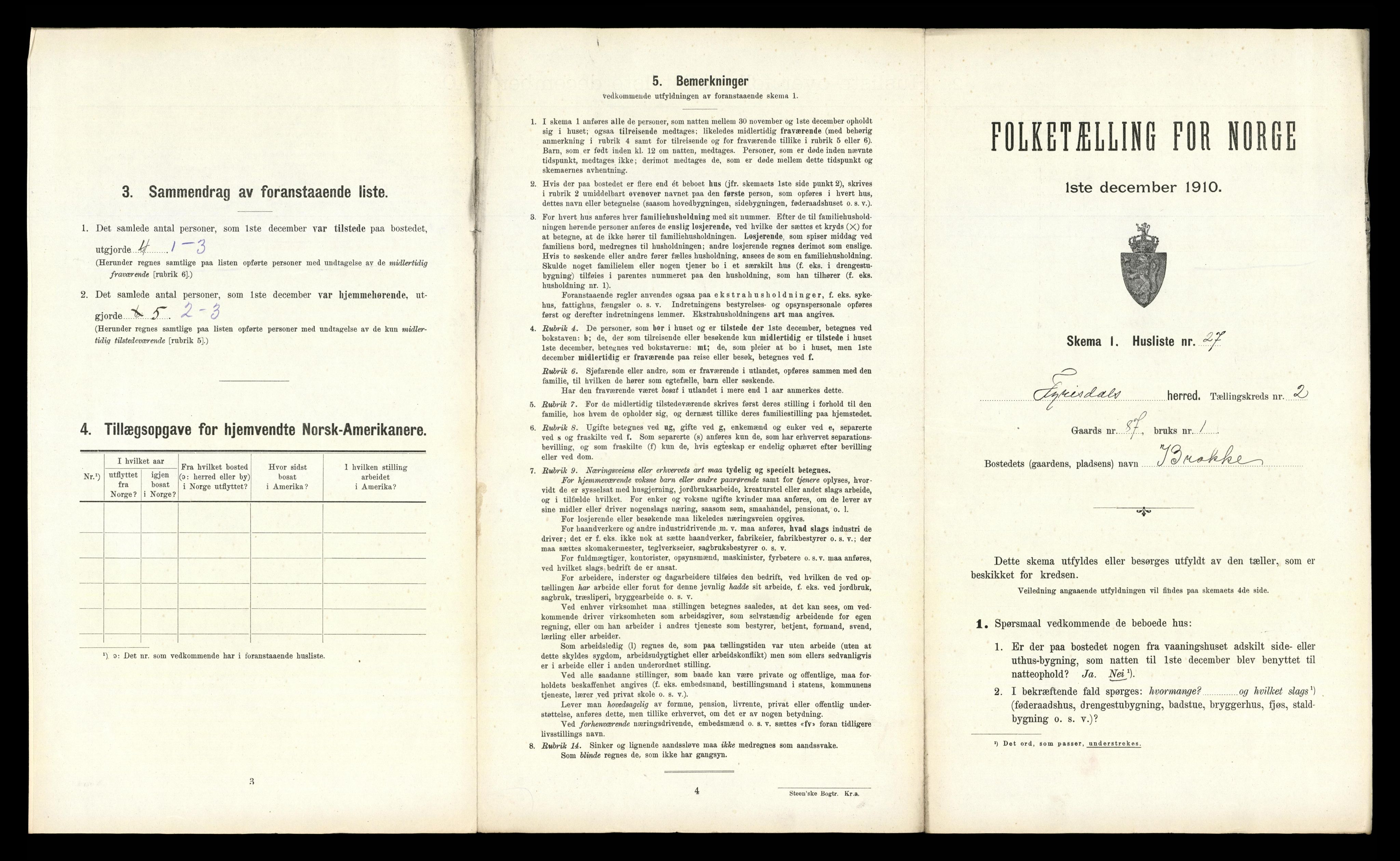 RA, Folketelling 1910 for 0831 Fyresdal herred, 1910, s. 153